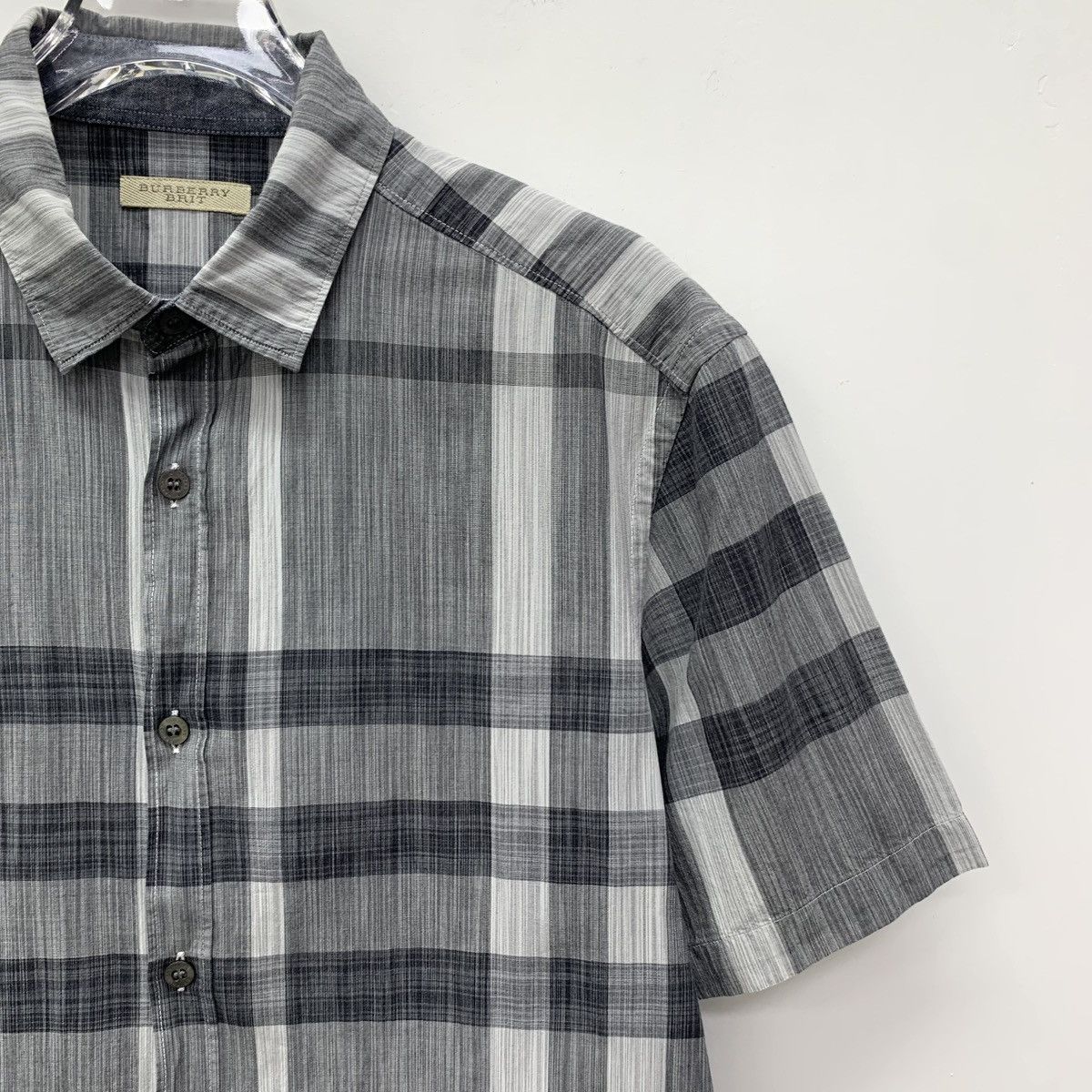 Burberry Burberry Dark Grey Classic Design Cotton Short Sleeve Shirt Size US M / EU 48-50 / 2 - 3 Thumbnail