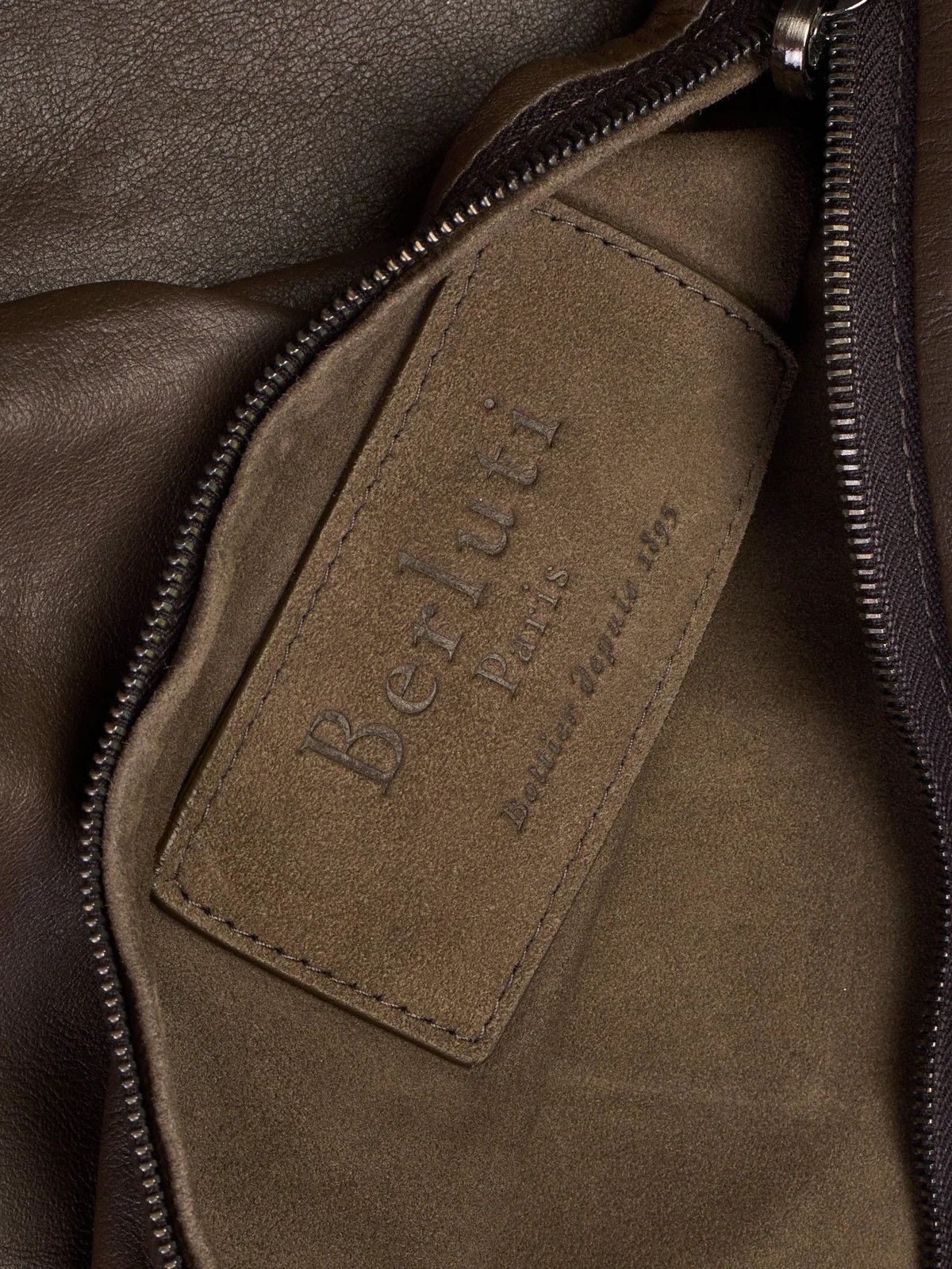 Berluti BERLUTI Packable Khaki Nubuck Lambskin Leather Hooded Jacket Size US M / EU 48-50 / 2 - 13 Thumbnail