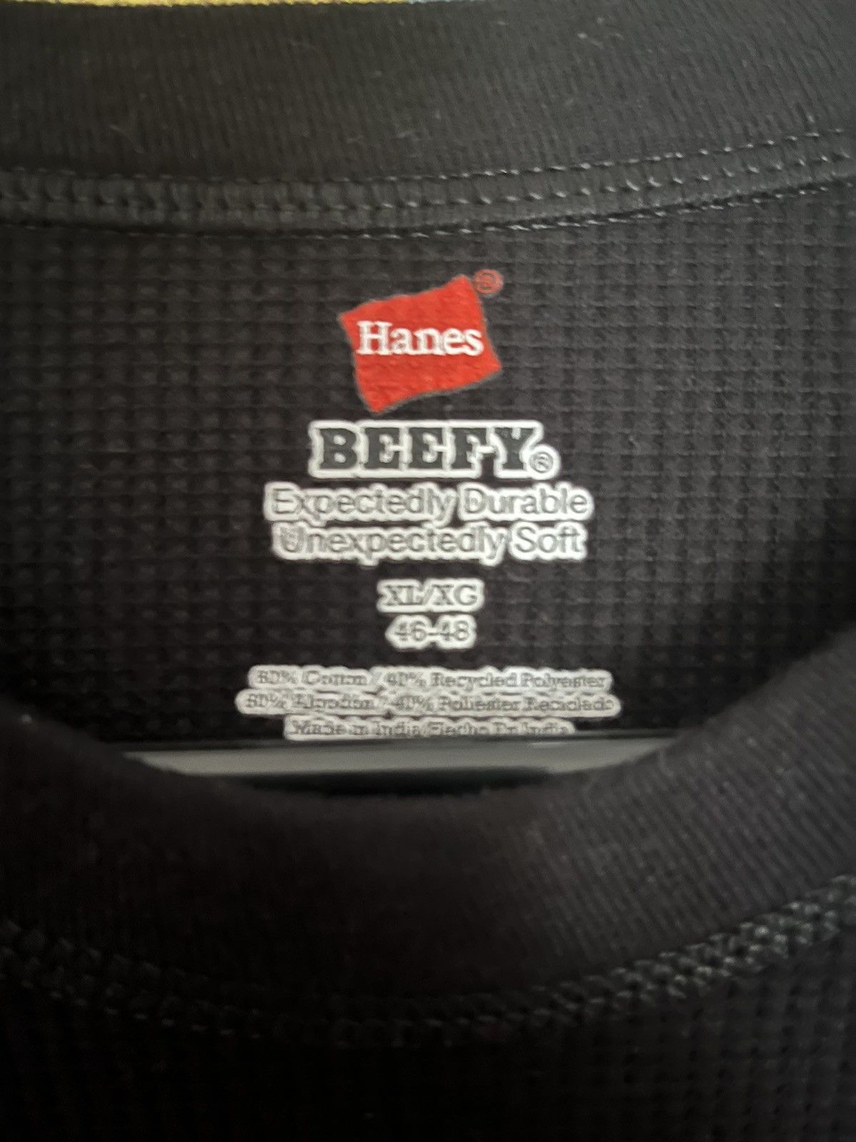 Hanes × Supreme supreme x hanes bones thermal crew - black