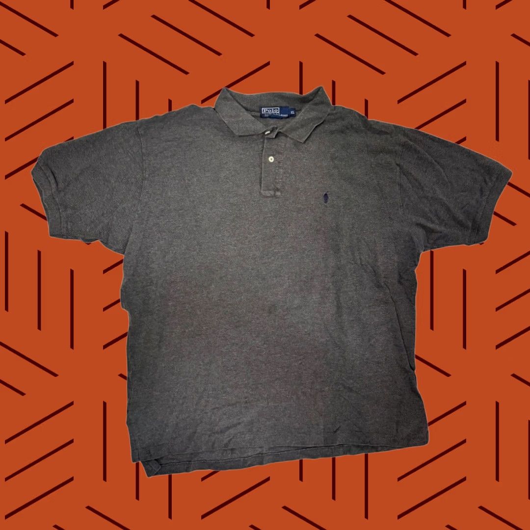 Vintage Polo Ralph Lauren Shirt Mens Size XL Gray Short Sleeve Distressed Cotton Size US XL / EU 56 / 4 - 1 Thumbnail