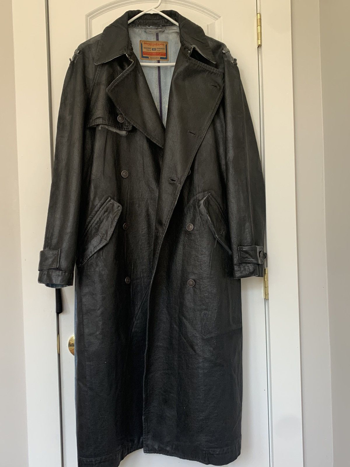Diesel Diesel Coated Denim Trench Coat Jacket D-Delirious-A Size US M / EU 48-50 / 2 - 12 Thumbnail