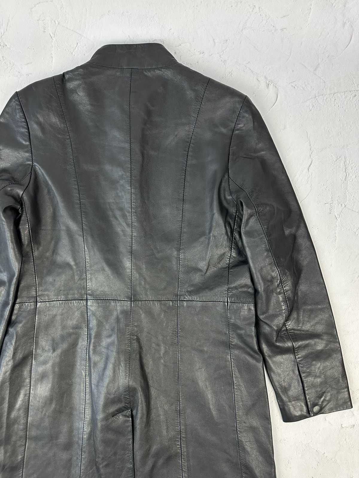 Vintage Vintage Black Leather Trench Coat Size XS / US 0-2 / IT 36-38 - 8 Thumbnail