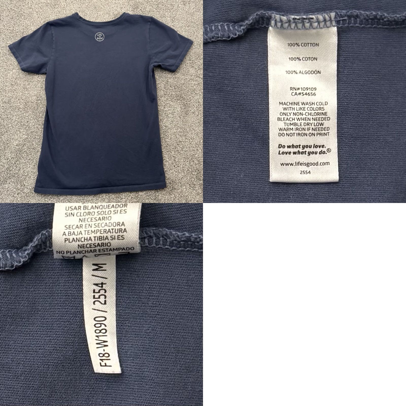 Life is Good Life Is Good Shirt Womens Medium T-Shirt Blue Logo 100% Cotton All Seasons Breathable Easy Care Funny Decade Not Applicable Size M / US 6-8 / IT 42-44 - 8 Thumbnail
