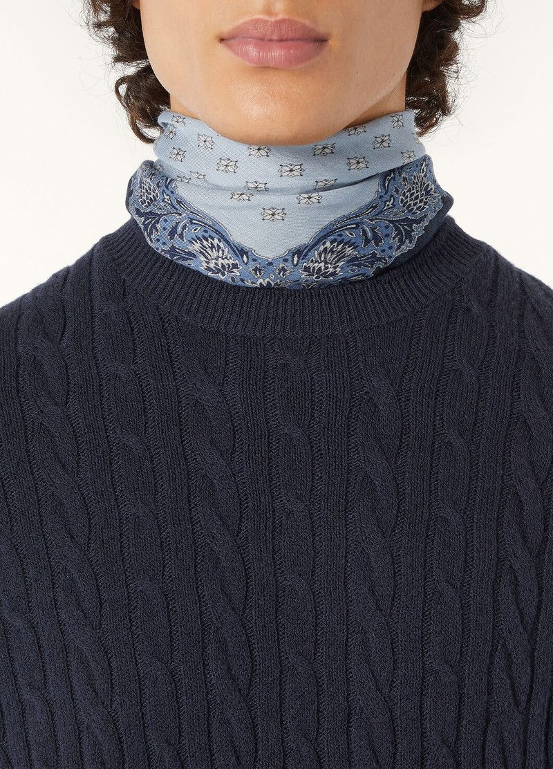 Loro Piana o1w1db10226 FAO9788 Lenno Crewneck Sweater in Blue Size US M / EU 48-50 / 2 - 3 Thumbnail