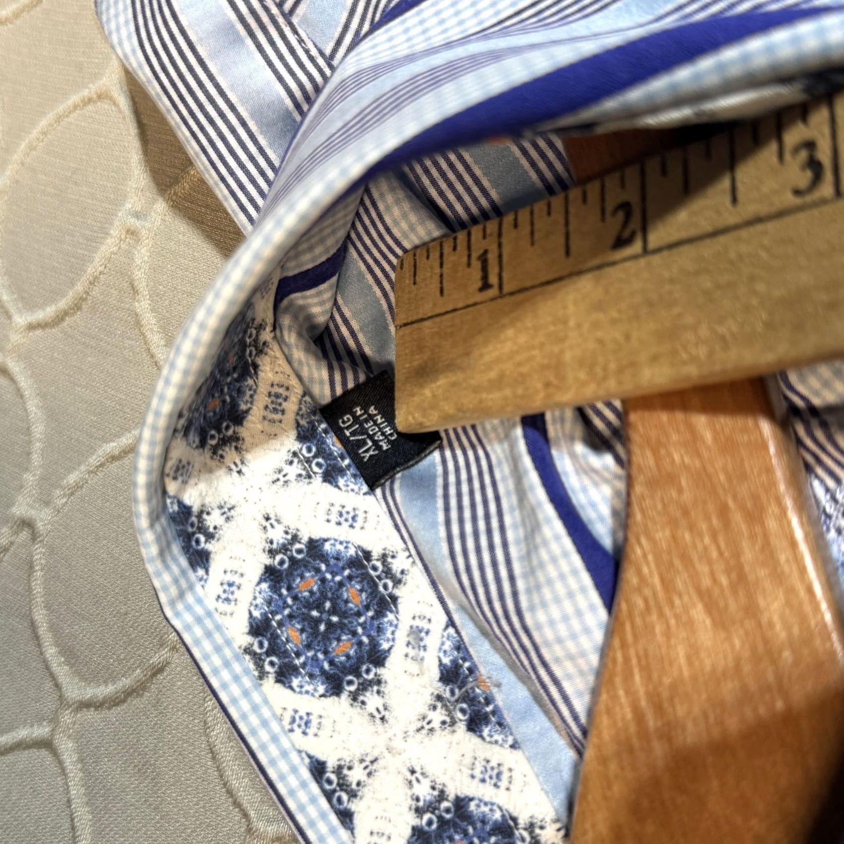 Robert Graham Robert Graham Shirt Mens XL Blue Striped Long Sleeve Button Up Cotton Size US XL / EU 56 / 4 - 6 Thumbnail
