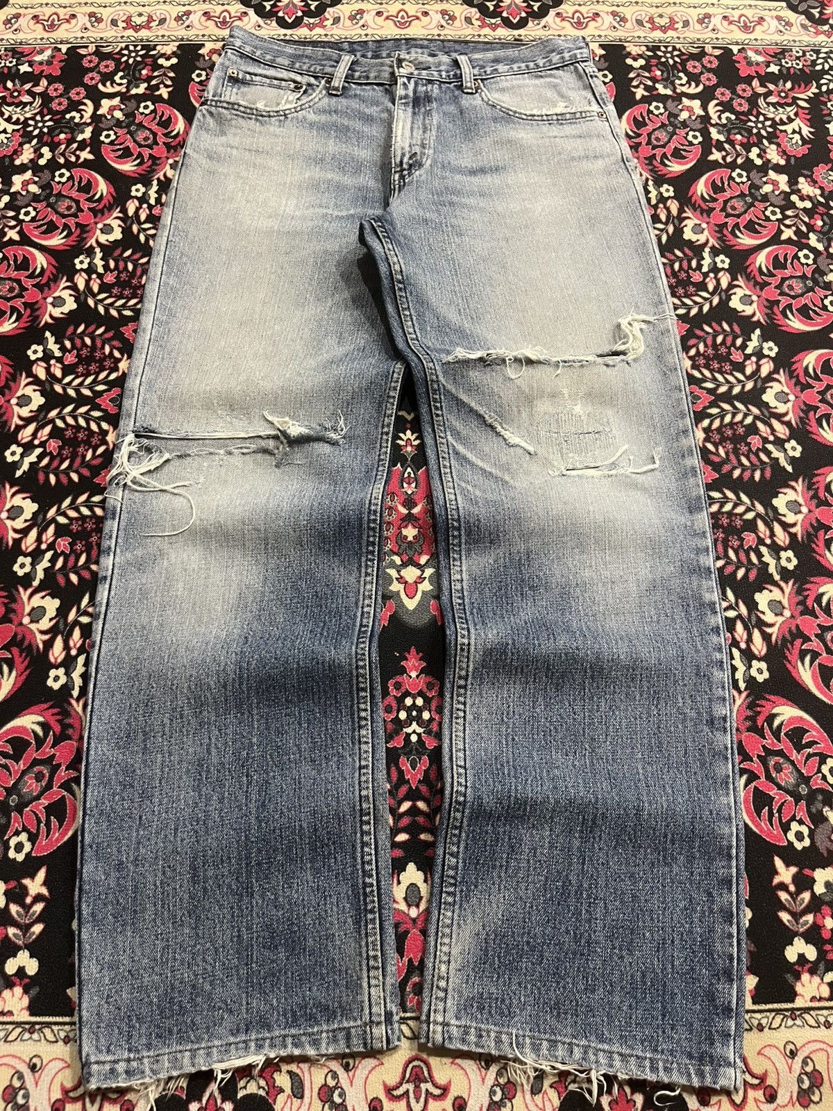 Levi's Vintage Levi’s 533 Blue Faded Washed Distress Straight Jeans Size US 33 - 1 Thumbnail