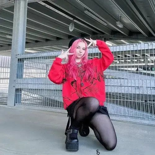 Japanese Brand Hip Hop Women Streetwear Harajuku Knitted Size ONE SIZE - 6 Thumbnail