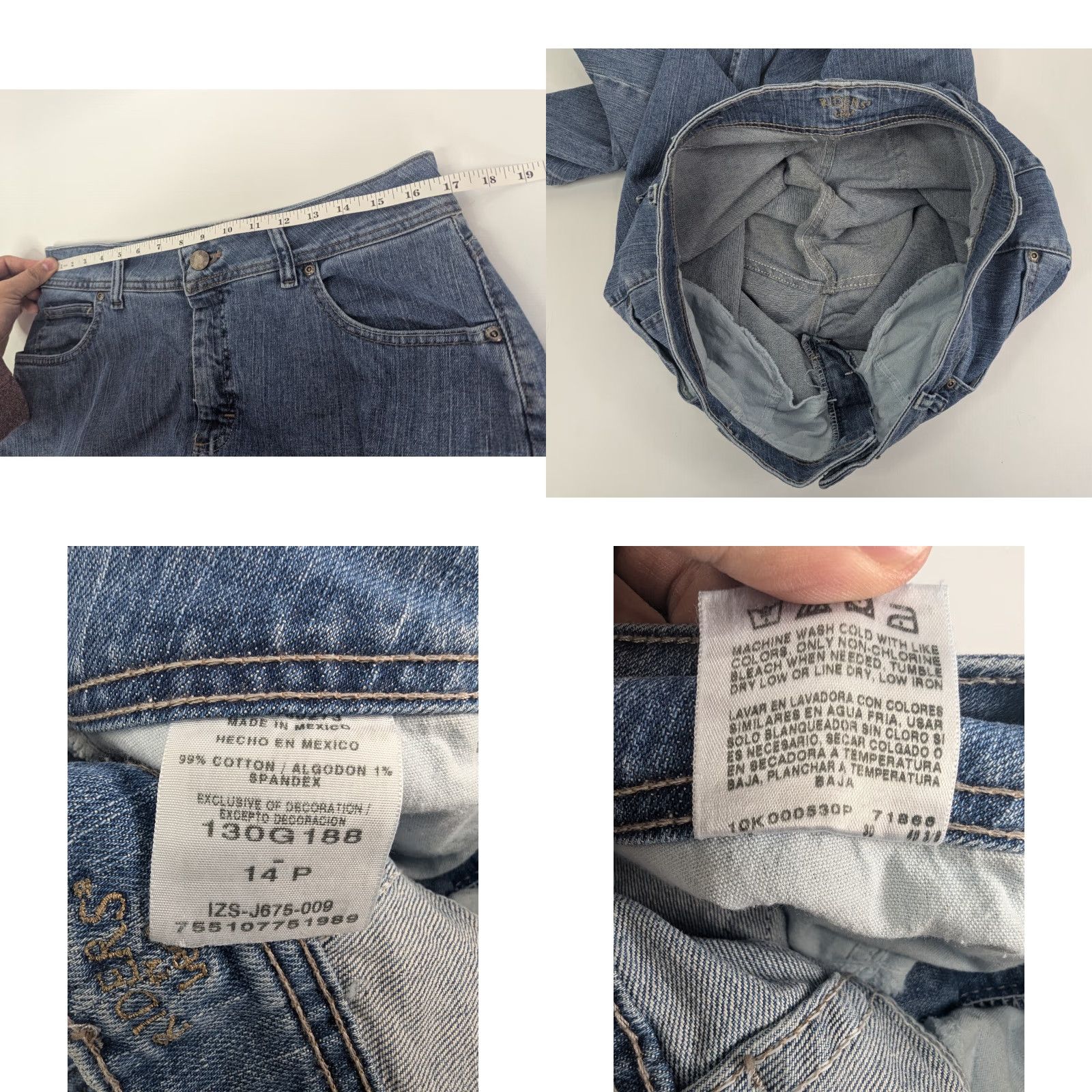 Vintage Lee Jeans Raiders Straight Leg Womens Size 14P Petites Denim Blue 130G188 Cotton Blend 99% Cotton 1% Spandex Size 36" / US 14 / IT 50 - 8 Thumbnail
