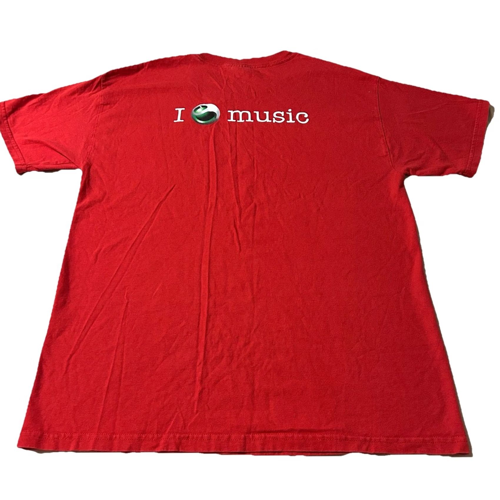 Gildan VINTAGE Sony Ericsson I Love Music Promo Shirt L Red Mens T-Shirt Y2K Size US L / EU 52-54 / 3 - 2 Thumbnail
