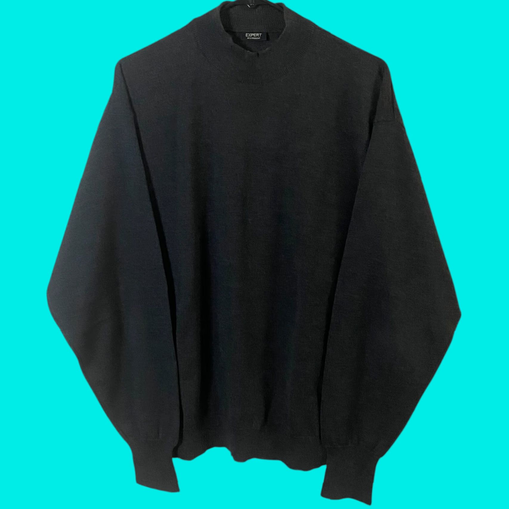 Evergreen VINTAGE Evergreen Merino Wool Sweater Gray XL Lightweight Mock Neck Pullover Mens Size US XL / EU 56 / 4 - 1 Thumbnail