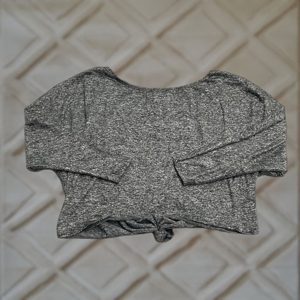 Vintage SEE YOU MONDAY Cropped Top Womens XL Dark Gray Long Sleeve Dolman Stretch Casual Shirt Size XL / US 12-14 / IT 48-50 - 1 Thumbnail