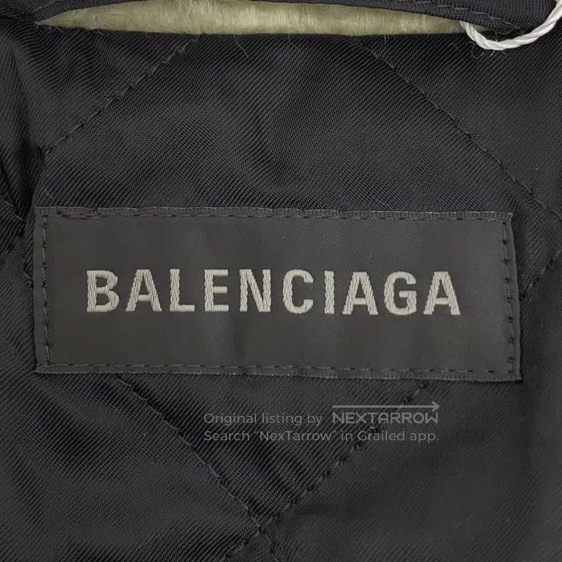 Balenciaga Balenciaga Khaki Logo Letter Barrage Print Cotton Stand Co Size 4XL / US 24-26 - 5 Thumbnail