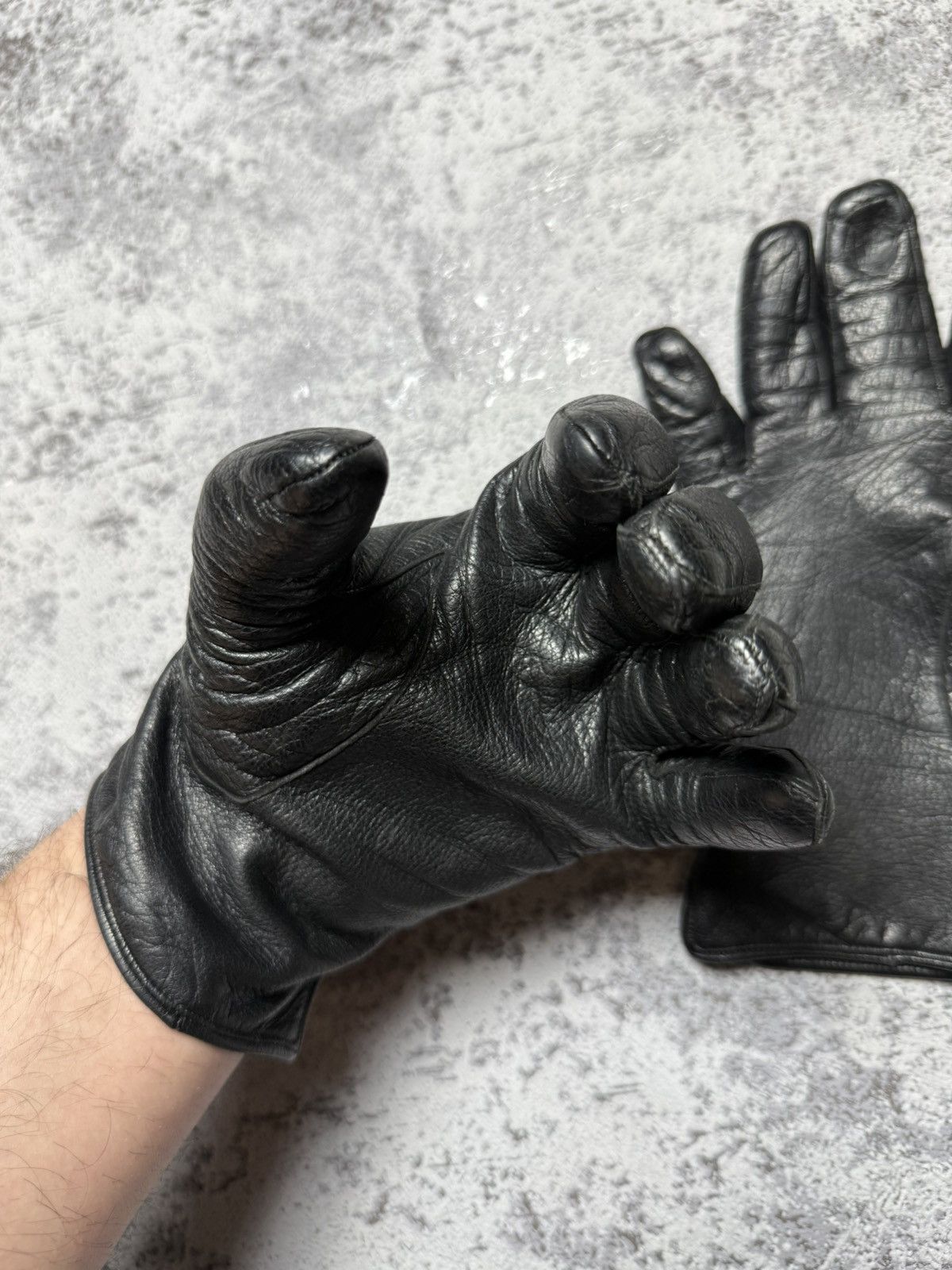 Jean Paul Gaultier Rare Jean Paul Gaultier Leather Gloves Black Men Vintage Size ONE SIZE - 14 Thumbnail