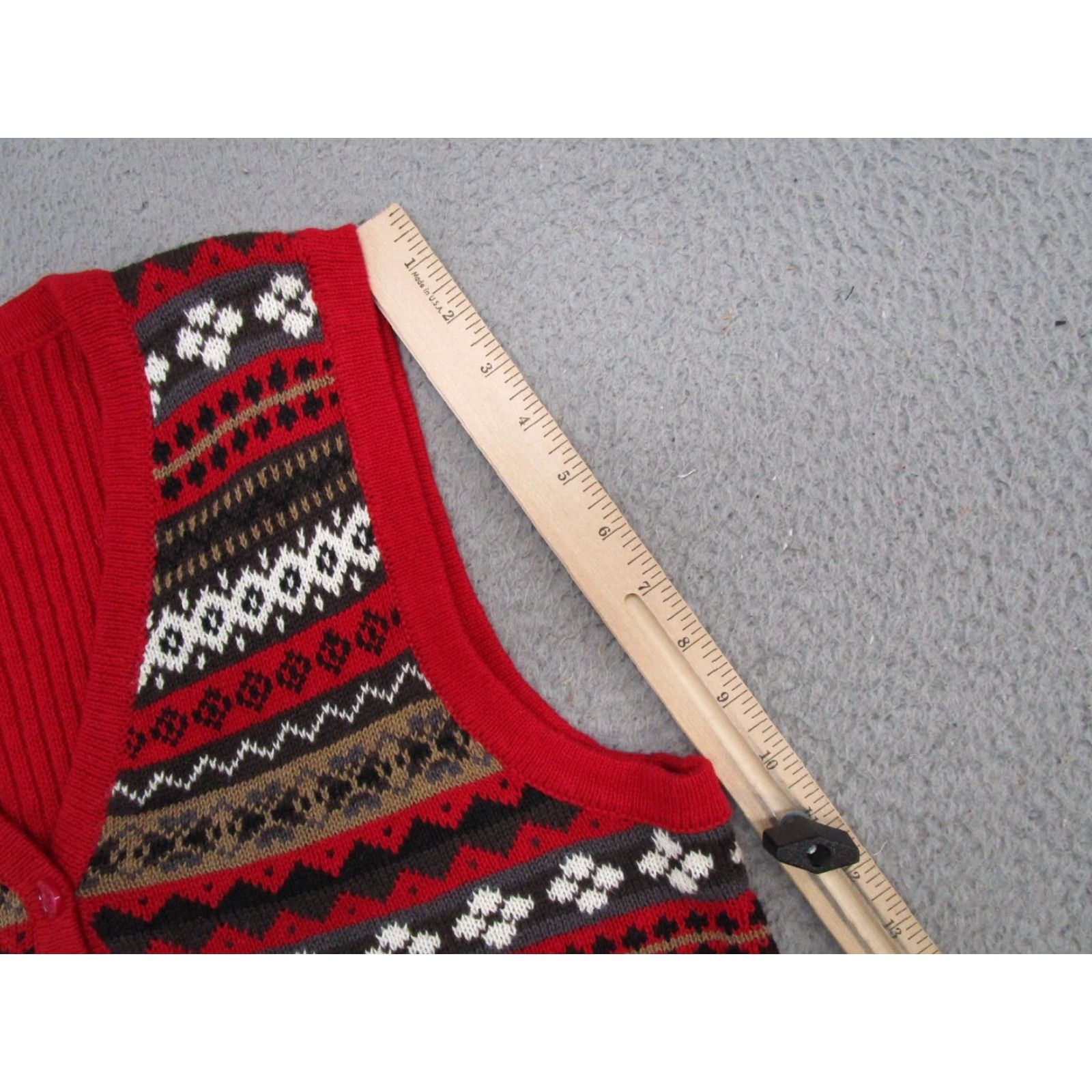 Vintage VINTAGE Requirements Button Up Striped Sleeveless Sweater Vest M Women Red 90s Size M / US 6-8 / IT 42-44 - 6 Thumbnail
