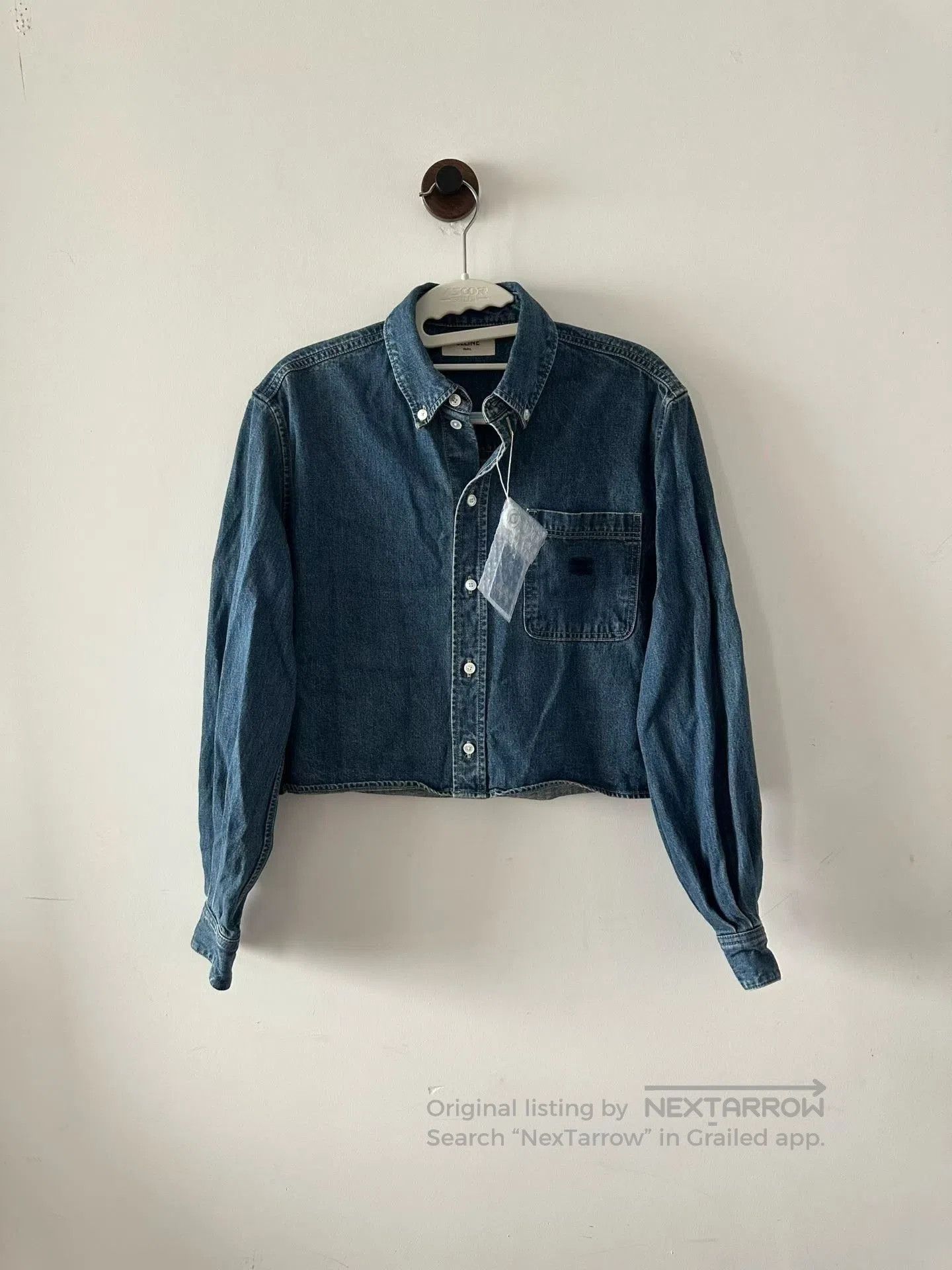 Celine Celine Blue Denim Cropped Shirt. Size S / US 4 / IT 40 - 1 Thumbnail