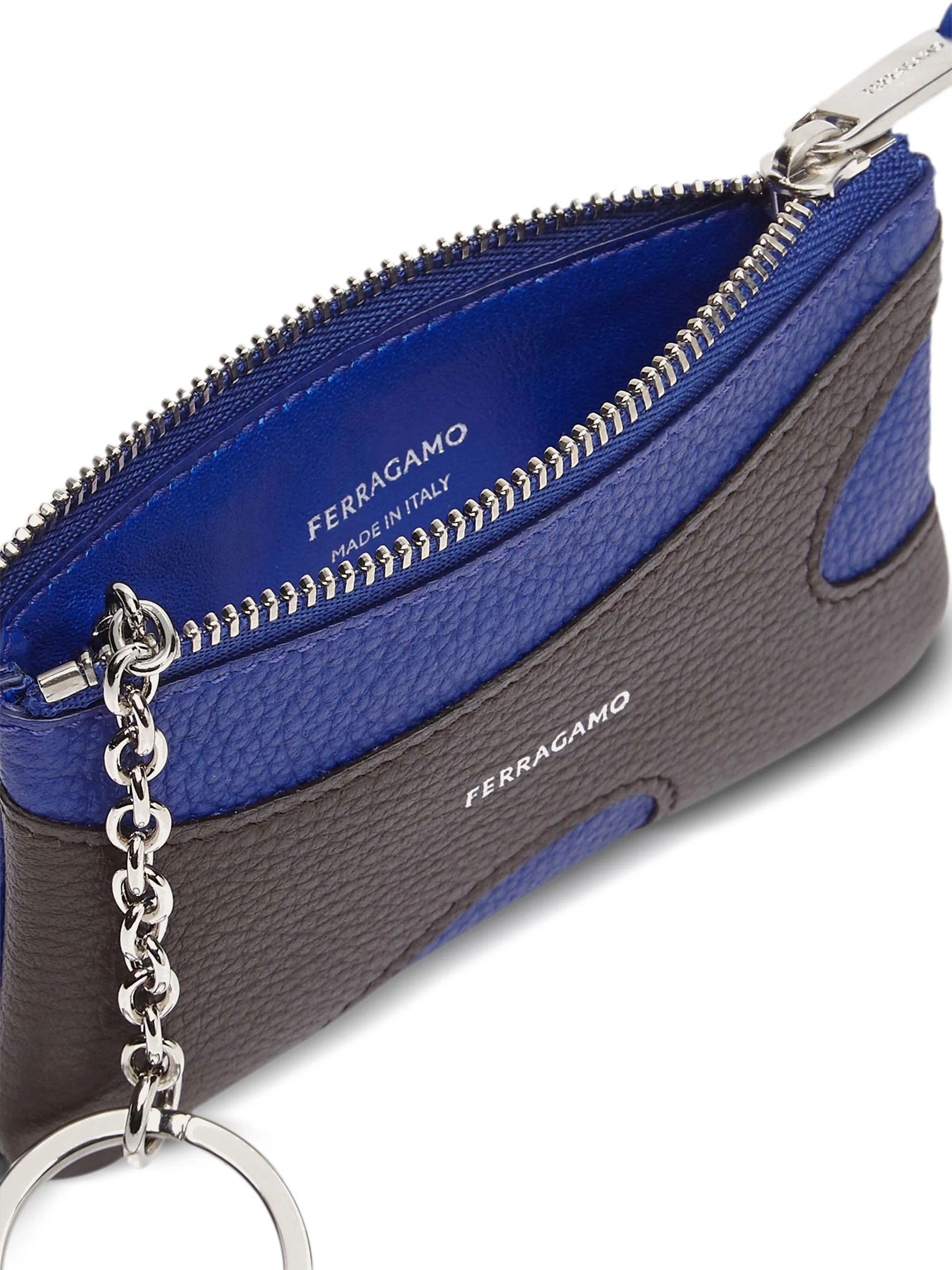Salvatore Ferragamo o1s1rm0924 Size: OS / Cut Out leather Wallet in Blue/Black Size ONE SIZE - 4 Thumbnail