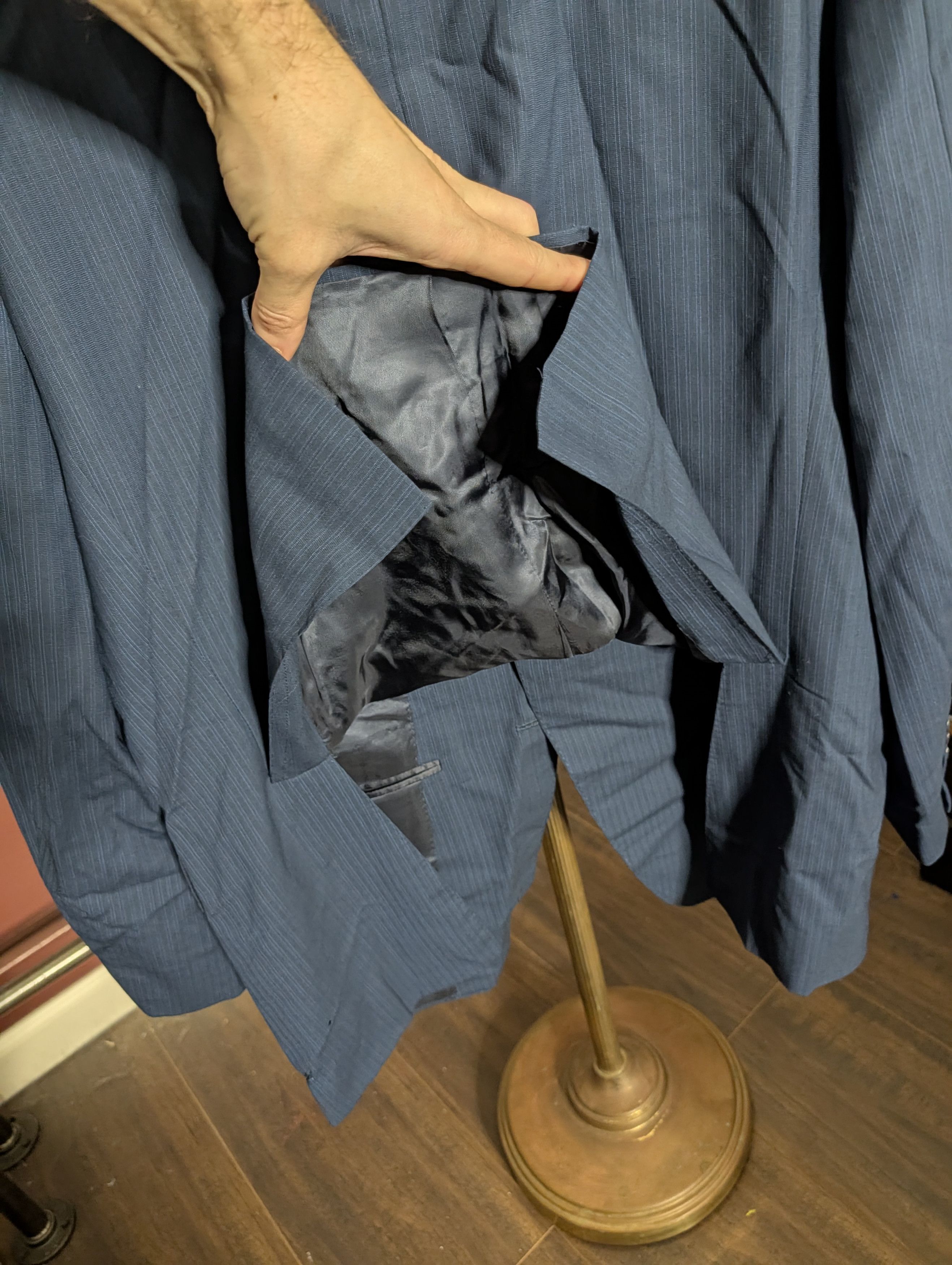 Canali "Impeccabile" blue striped made in Italy jacket 40R Size 40R - 7 Thumbnail