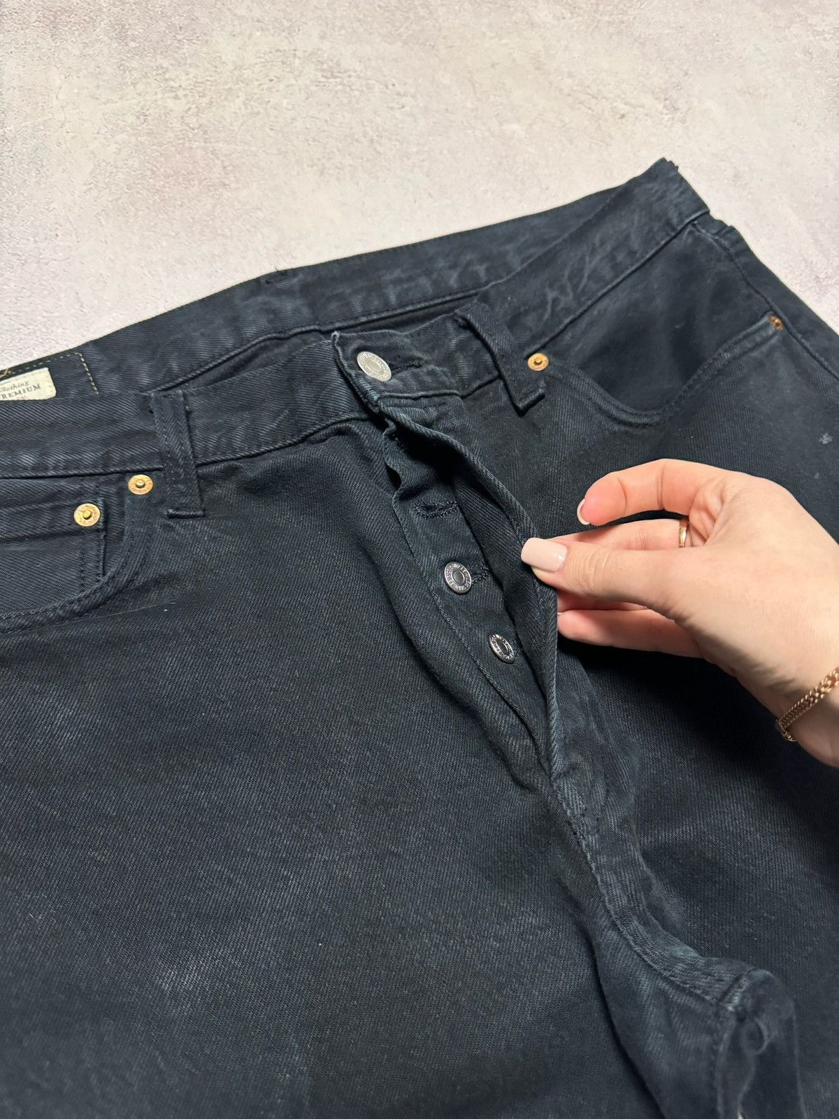 Levi's × Vintage Vintage Levis 501 Jeans Denim Pants Black Baggy Straight 90s Size US 34 / EU 50 - 5 Thumbnail