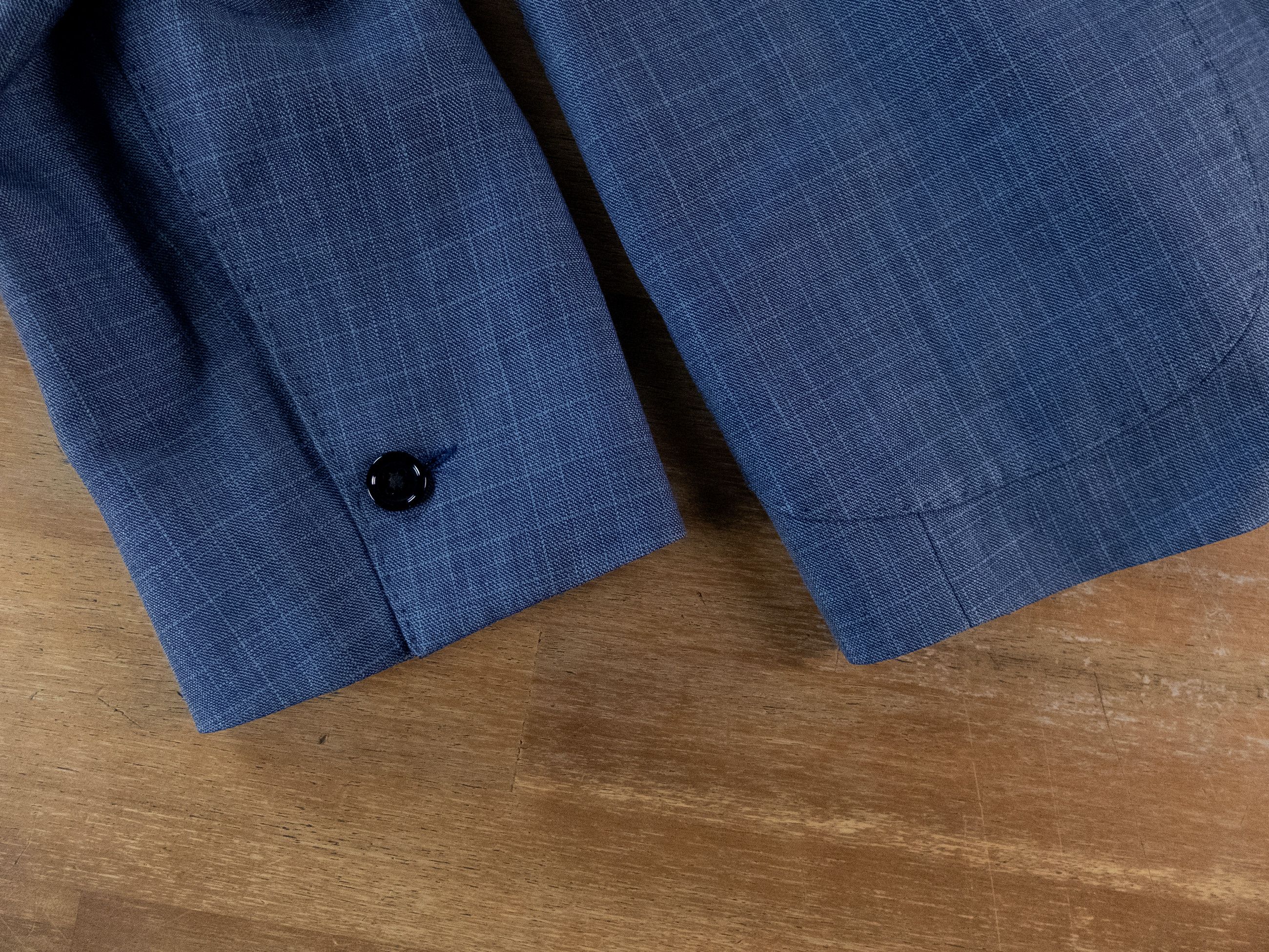 Luigi Bianchi LUIGI BIANCHI SARTORIA blue linen wool silk sportcoat 44 Size 44R - 5 Thumbnail
