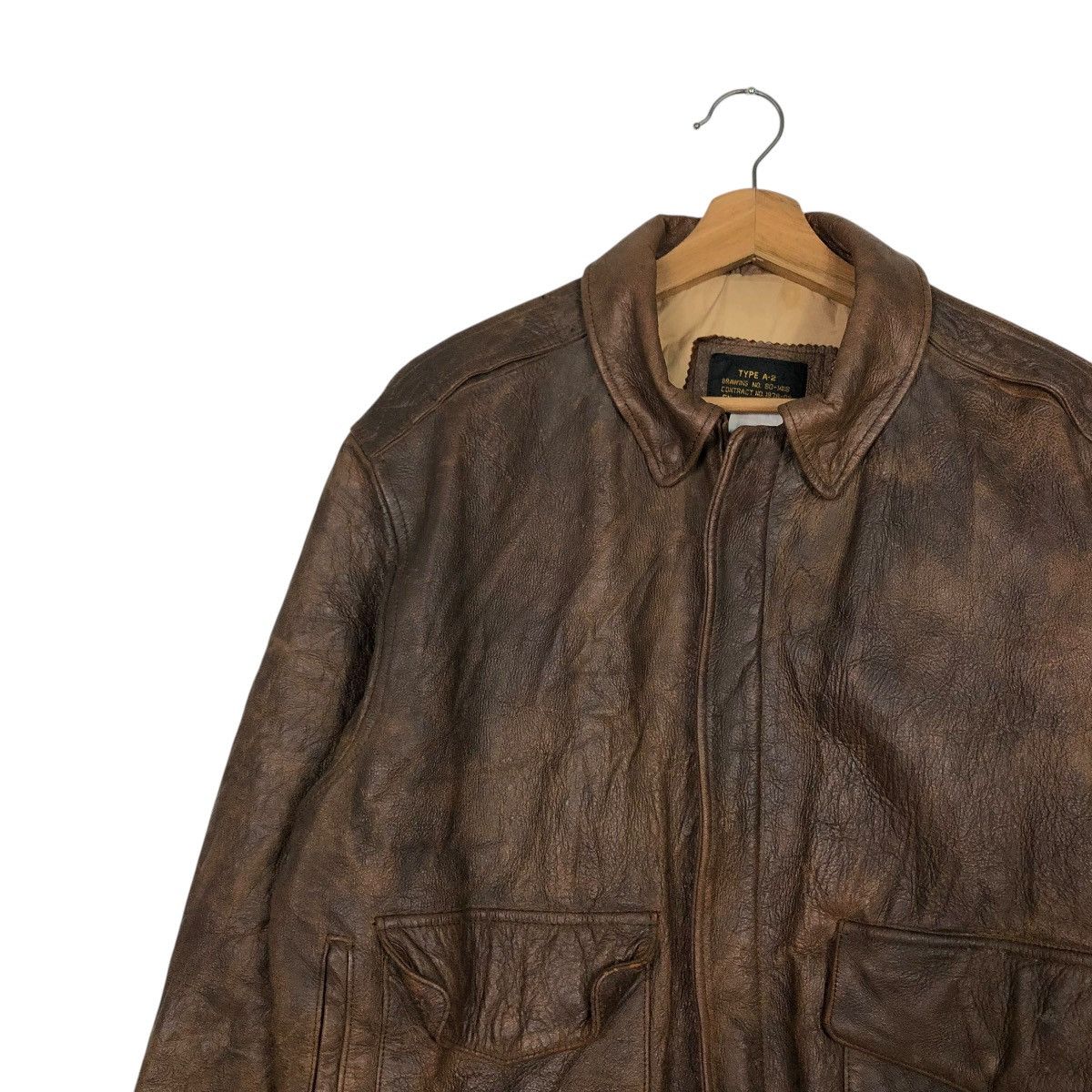 Vintage 🔥VINTAGE AERO LEATHER JACKET A2 FLIGHT JACKET USA MILITARY Size US M / EU 48-50 / 2 - 9 Thumbnail