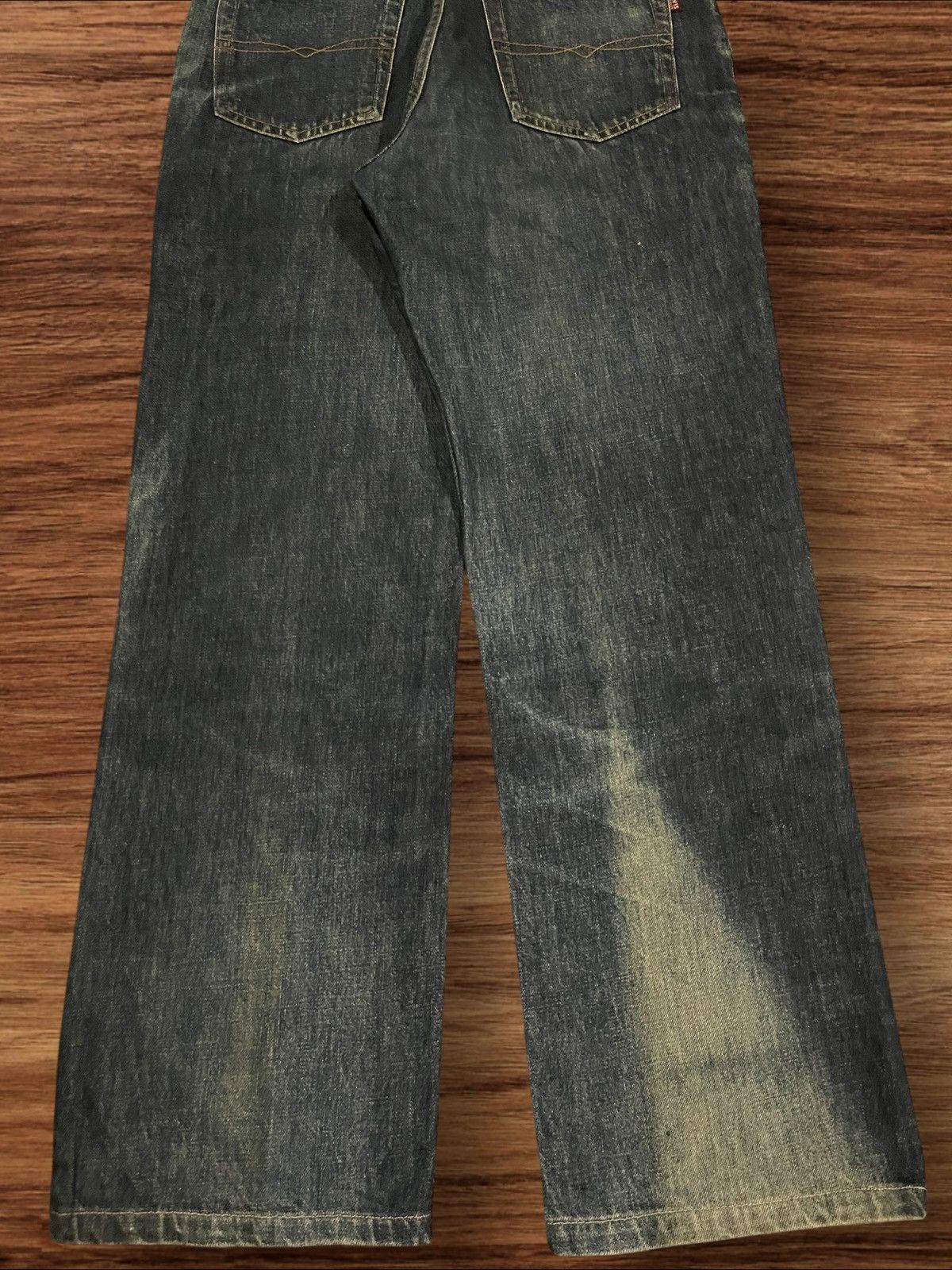 Japanese Brand × Vintage ⚡️Vintage⚡️Elvis Presley The King Of Rock Bleached Blue Jeans Size US 32 / EU 48 - 10 Thumbnail
