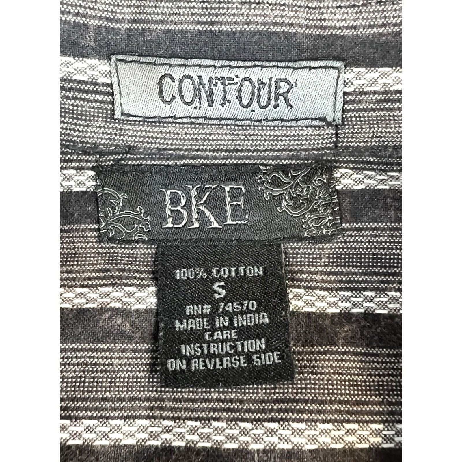 BKE BKE buckle Button-Down Contour Shirt Mens S Black Gray Striped Preppy Shirt Mens S Black Gray Striped Preppy Size US S / EU 44-46 / 1 - 3 Thumbnail