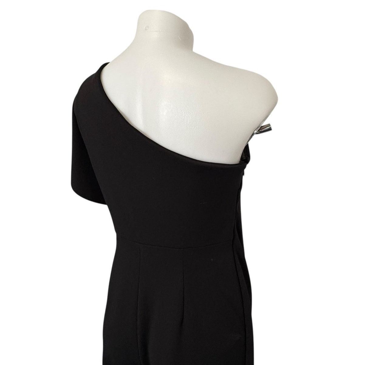 Adrianna Papell Adrianna Papell Black One Shoulder Flowy Jumpsuit Size 4 Size 27" / US 4 / IT 40 - 10 Thumbnail