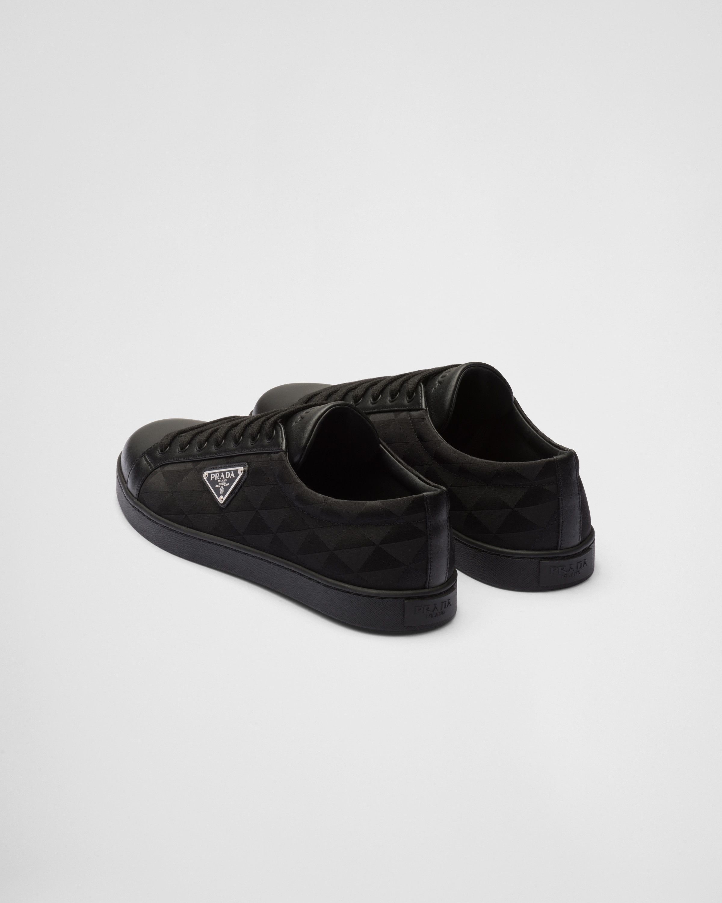 Prada o1la1rc1a0925 Leather and Re-Nylon Sneakers in Black Size US 11 / EU 44 - 5 Thumbnail