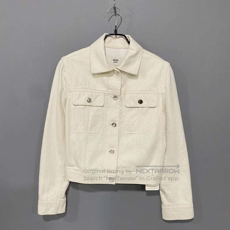 Hermes Hermes Classic cream denim jacket Size XS / US 0-2 / IT 36-38 - 1 Thumbnail