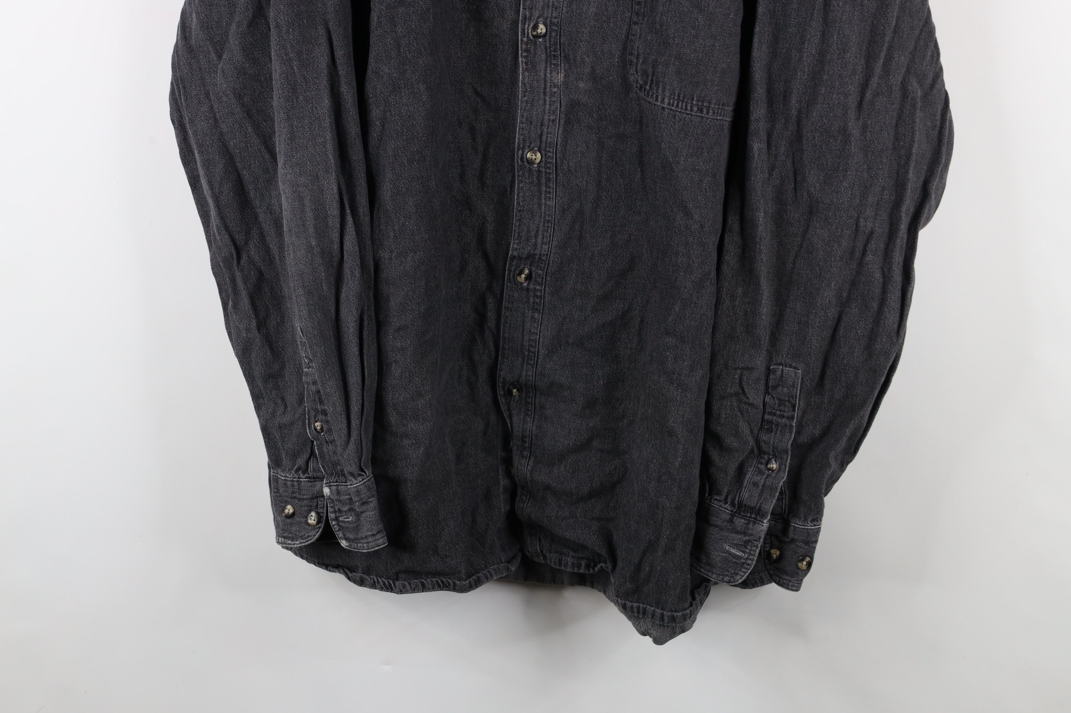 Vintage Vintage 90s Streetwear Jean Collared Button Down Shirt Black Size US XXL / EU 58 / 5 - 3 Thumbnail