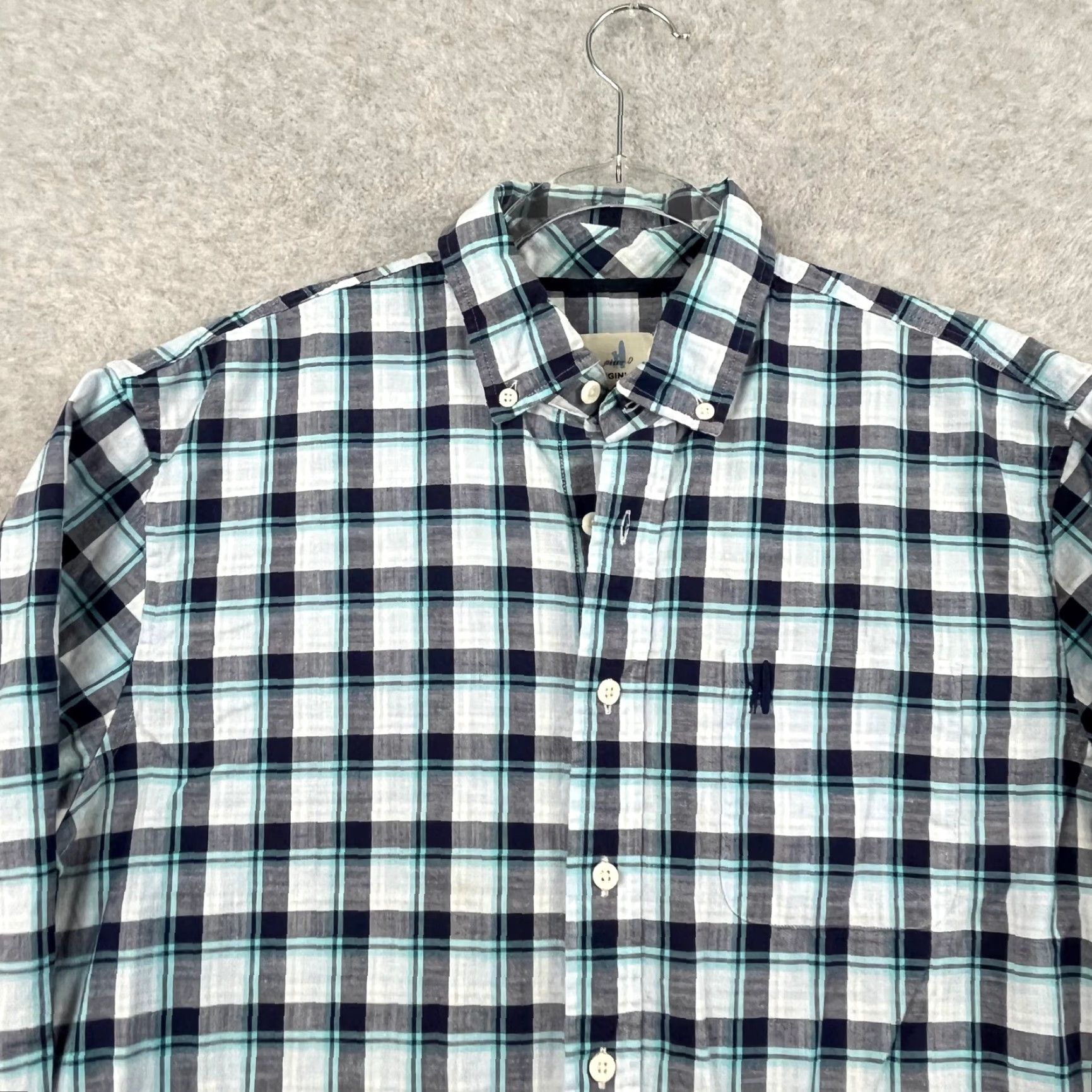 johnnie-O johnnie-O Shirt Plaid Blue White Green Long Sleeve Adult M Regular Cotton Button Shirt Mens Size US M / EU 48-50 / 2 - 2 Thumbnail