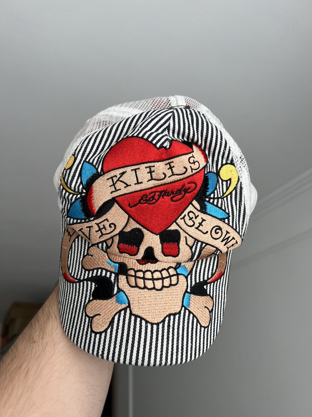 Christian Audigier × Ed Hardy × Vintage Vintage Ed Hardy Cap Y2k Trucker Hat Size ONE SIZE - 2 Thumbnail