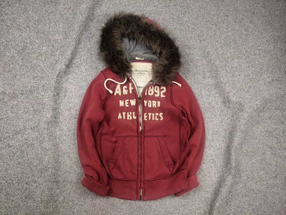 Vintage Abercrombie Zip Fur Hoodie Y2K if six was nine LGB