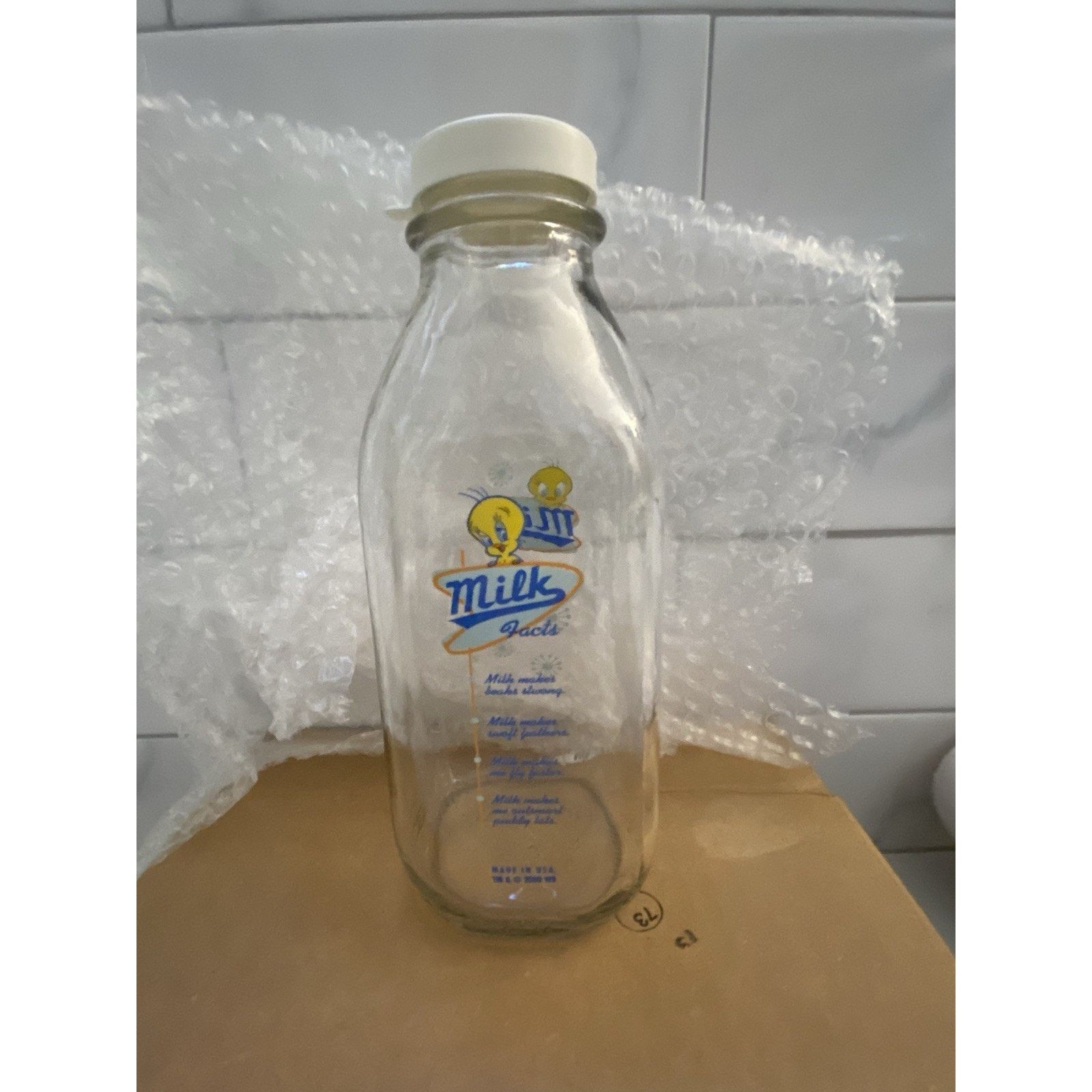 Warner Bros Tweety Pint “milk” Glass Bottle Size ONE SIZE - 2 Thumbnail