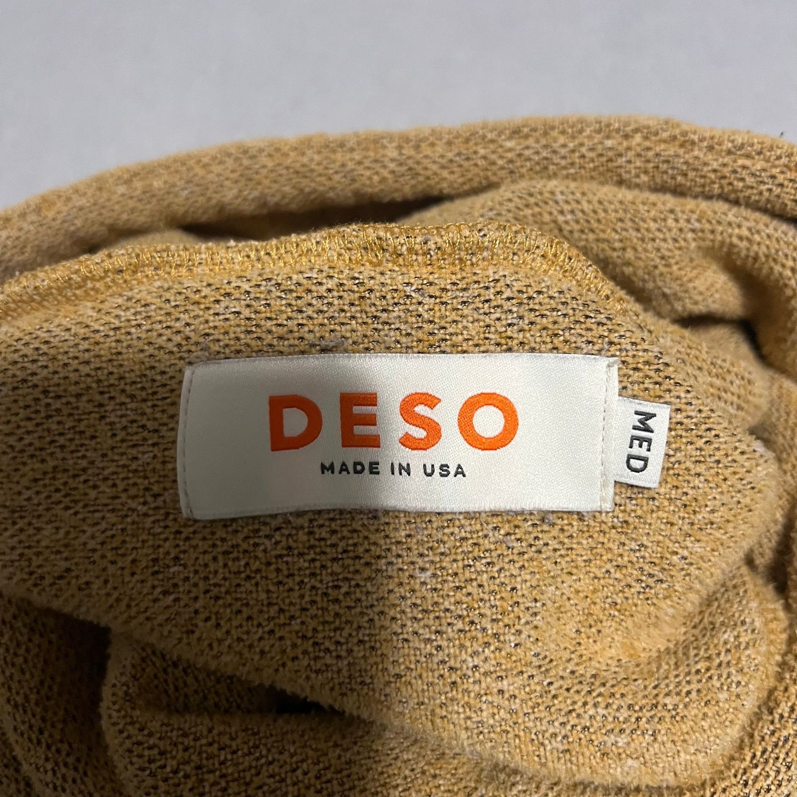 Vintage Deso Hoodie Womens Medium Mustard Cowl Neck Made in USA boho Size M / US 6-8 / IT 42-44 - 3 Thumbnail