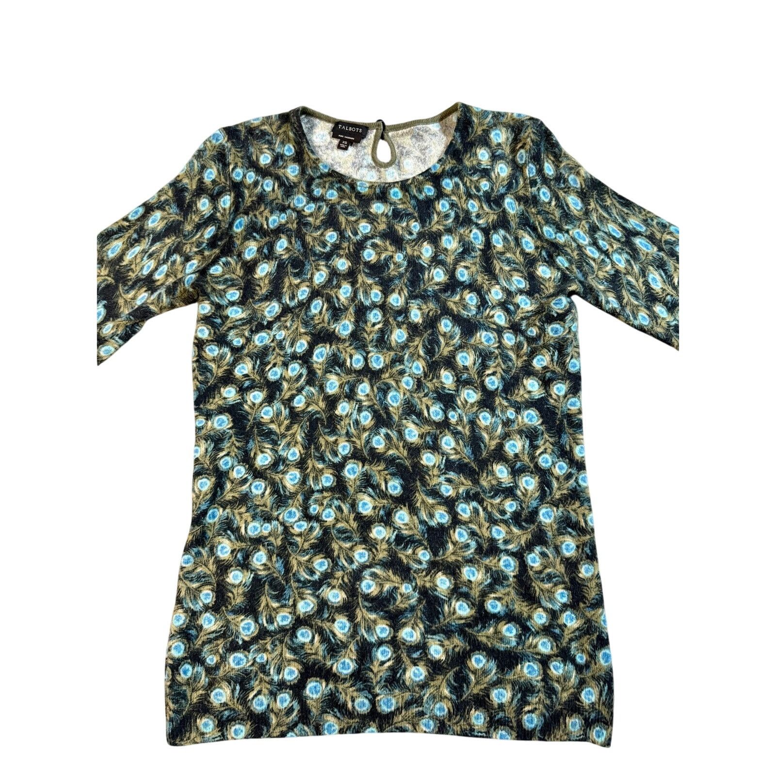 Other Talbots Peacock Crewneck Cashmere Sweater Womens Size XS Size XS / US 0-2 / IT 36-38 - 2 Thumbnail