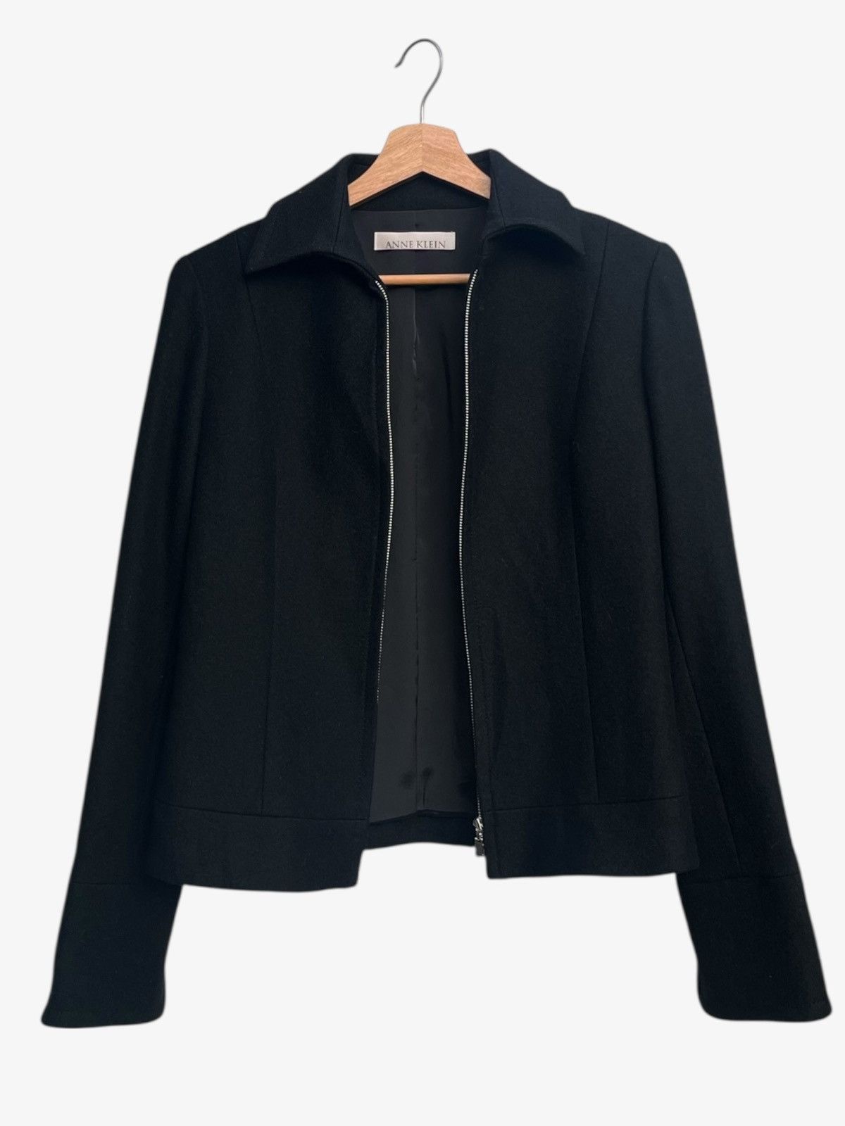 Anne Klein Anne Klein Black Tailored Zip-up Jacket Size M / US 6-8 / IT 42-44 - 2 Thumbnail