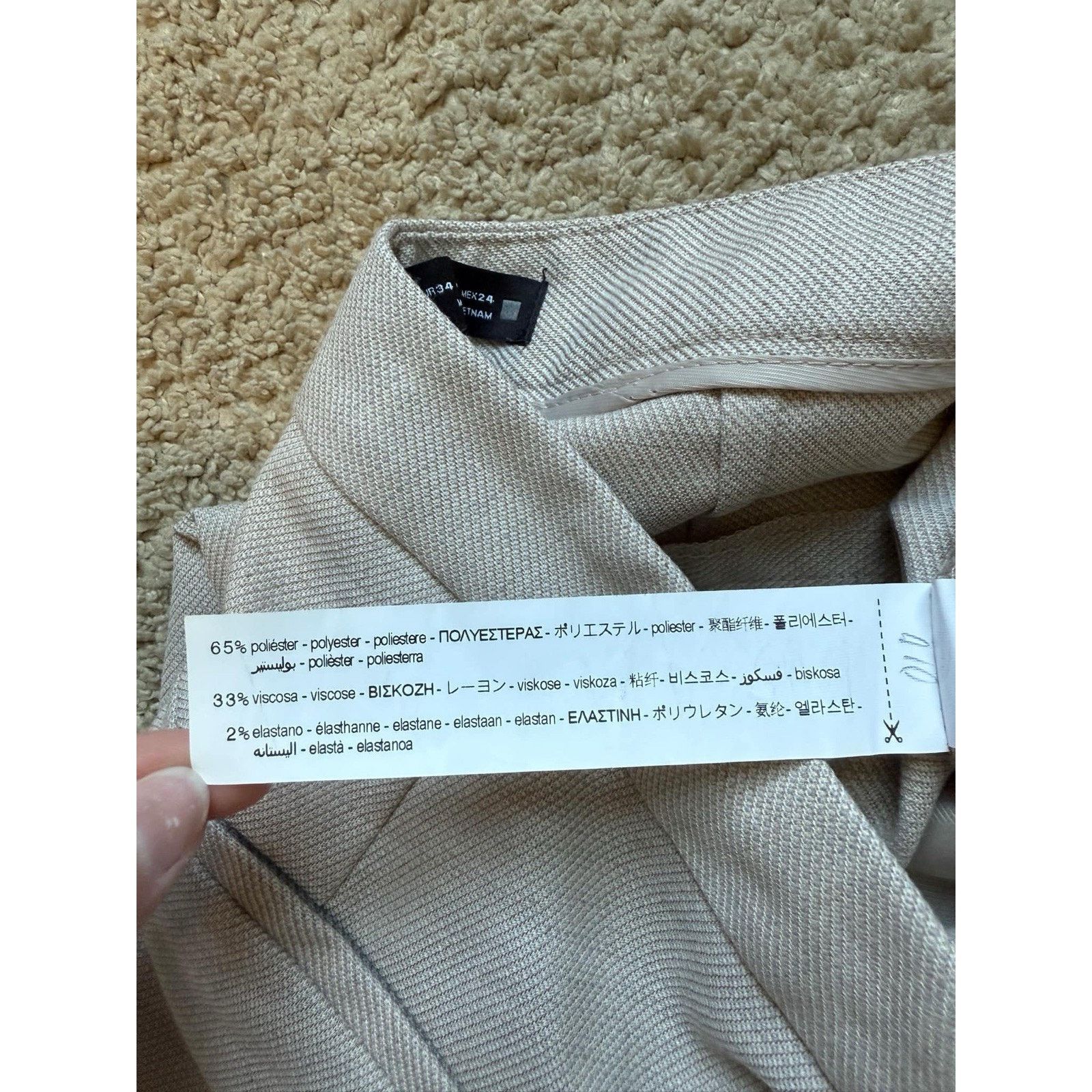 Zara Zara Dress Pants Trousers Beige Ankle Tapered Career Women 2 Size 26" / US 2 / IT 38 - 8 Thumbnail