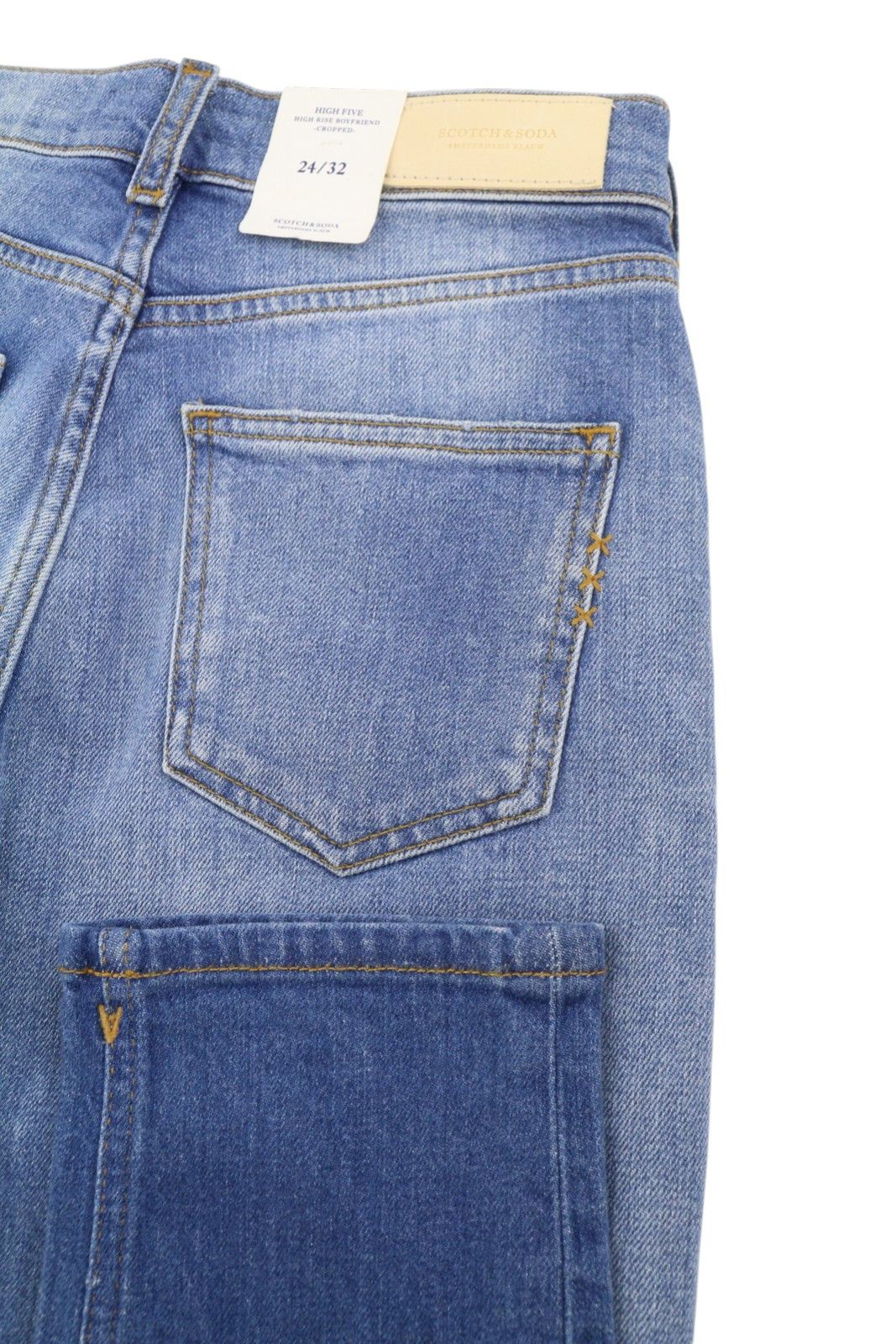 Scotch & Soda HIGH FIVE W24/L32 Blue High Rise Boyfriend Jeans 89095 Size 24" / US 00 / IT 34 - 6 Thumbnail