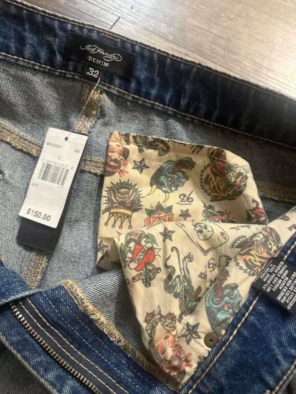 Ed Hardy Ed Hardy “Death Before Dishonor” + Eagle Straight Leg Pants Size US 32 / EU 48 - 7 Thumbnail