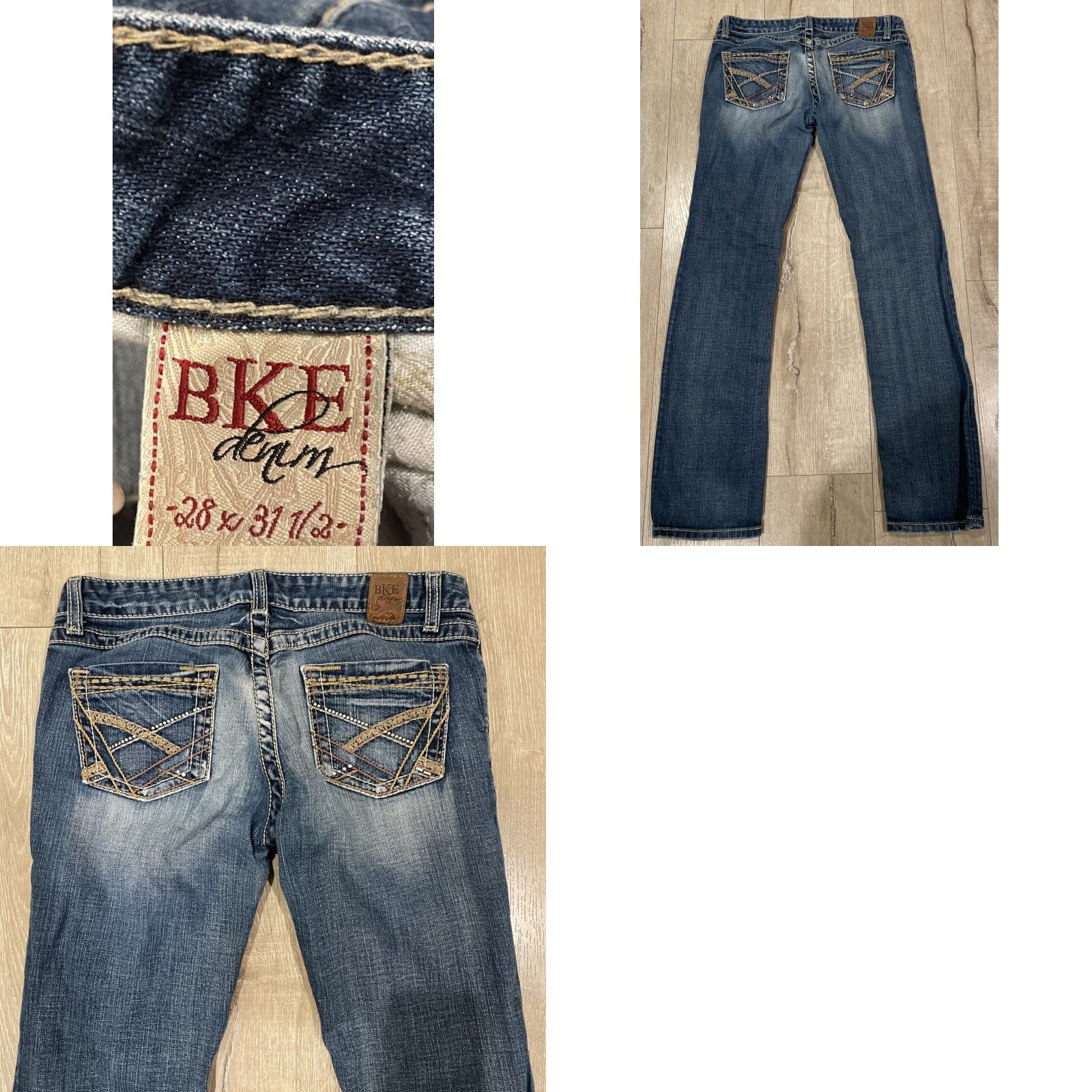 Vintage BKE Stella Distressed Skinny Jeans Women Size 28 Medium Wash Blue 32x31 Inseam American Size 28" / US 6 / IT 42 - 8 Thumbnail