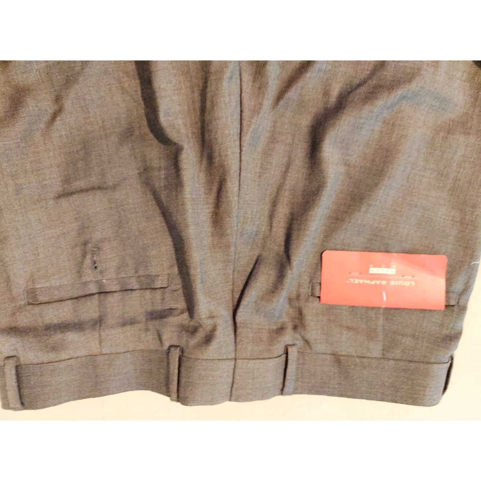 Vintage Louis Raphael New Dress Pants 36x34 Gray Chino Slack Trouser Mens Size US 36 / EU 52 - 2 Thumbnail