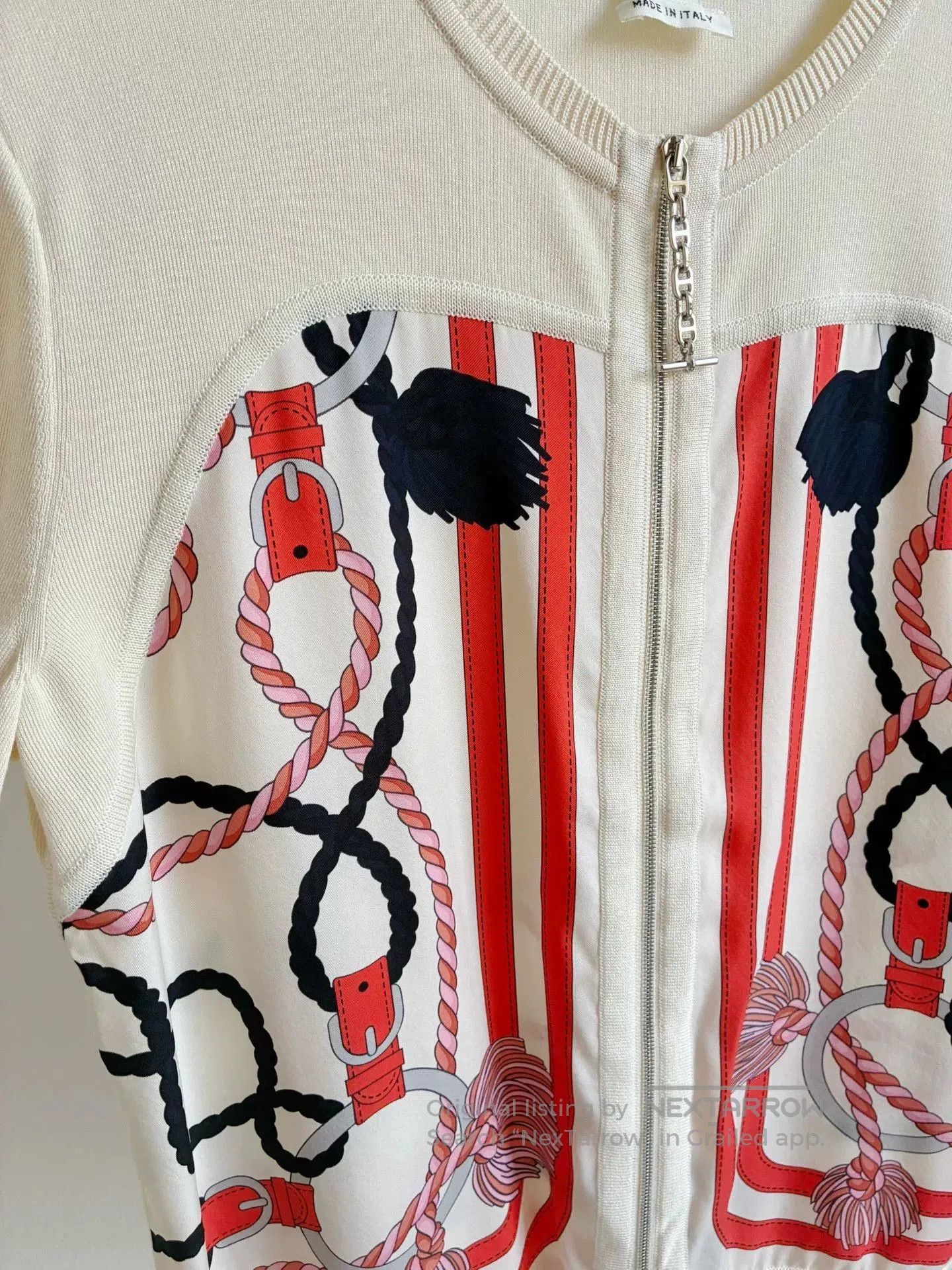 Hermes Hermes Beige Silk Cardigan with Rope Print. Size US S / EU 44-46 / 1 - 5 Thumbnail