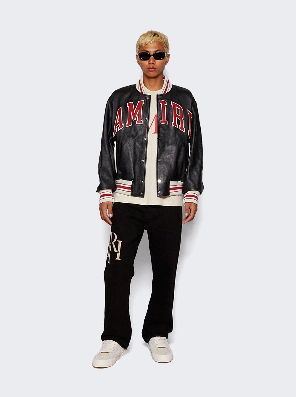 Amiri o1s1wg110725 Staggered Logo Straight Jeans in Black Size US 32 / EU 48 - 2 Thumbnail