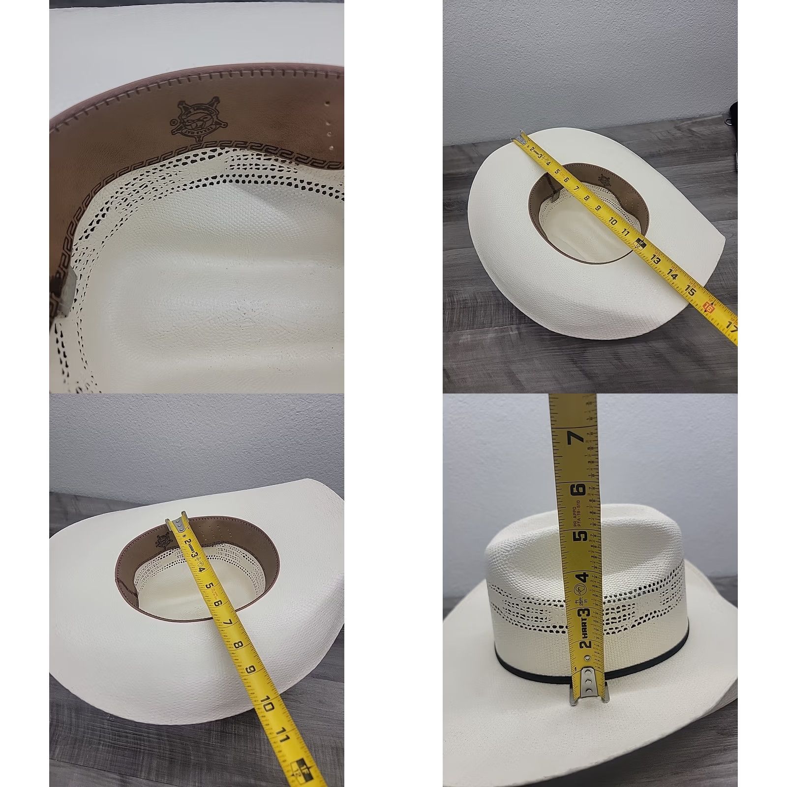 Vintage Texas Hat Co. Bangora Cowboy Hat Shantung Straw Beige 6 7/8 Mens Western Fitted Vintage No Size ONE SIZE - 8 Thumbnail