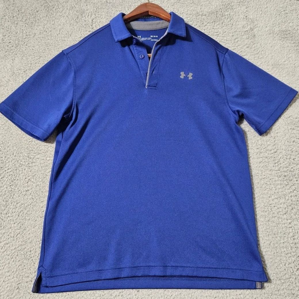 Under Armour Under Armour Shirt Mens M Blue Golf Men Tech Textured Polyester Polo Size Size US M / EU 48-50 / 2 - 2 Thumbnail