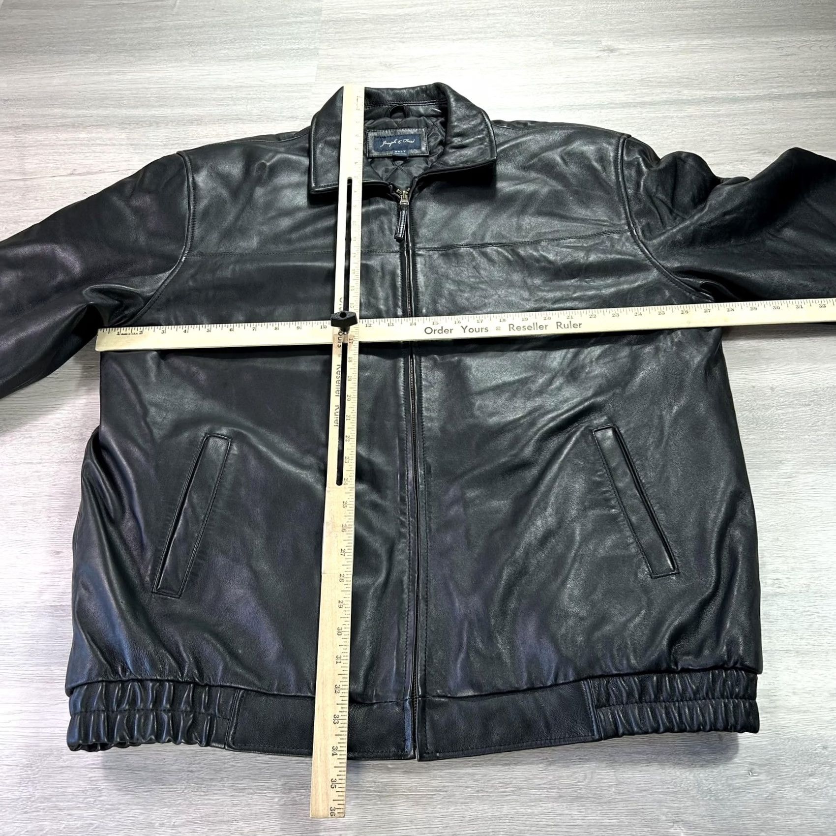 Joseph Joseph & Feiss Leather Jacket Mens 2XLT Black Lambskin Zip Bomber Quilted Lined Jacket Size US XXL / EU 58 / 5 - 6 Thumbnail