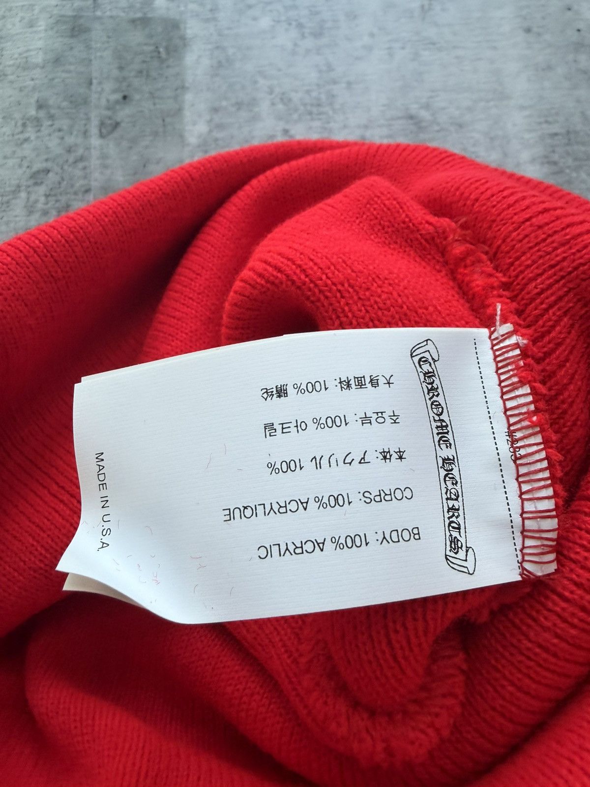 Chrome Hearts Chrome Heart Red CH beanie Size ONE SIZE - 4 Thumbnail