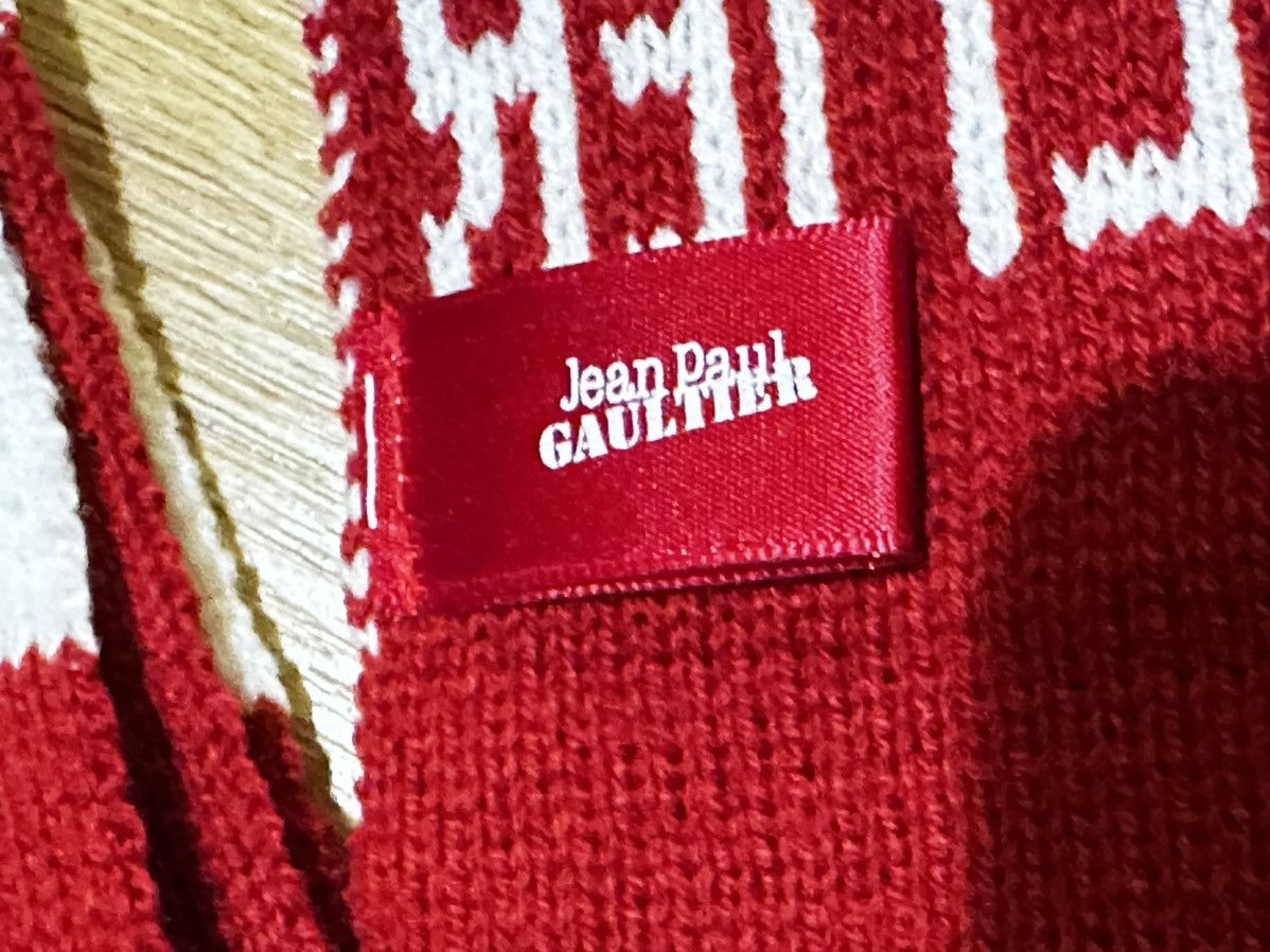 Jean Paul Gaultier Jean Paul Gaultier I Love JPG Striped Red White Scarf Size ONE SIZE - 4 Thumbnail