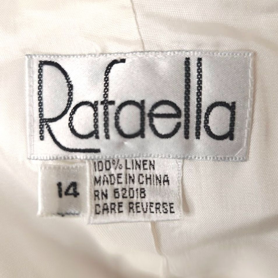 Vintage VINTAGE Rafaella Blazer Womens Size 14 White Double-Breasted 90s Navy NYK Line Shipping Company Theme Suit Jacket Size XL / US 12-14 / IT 48-50 - 7 Thumbnail
